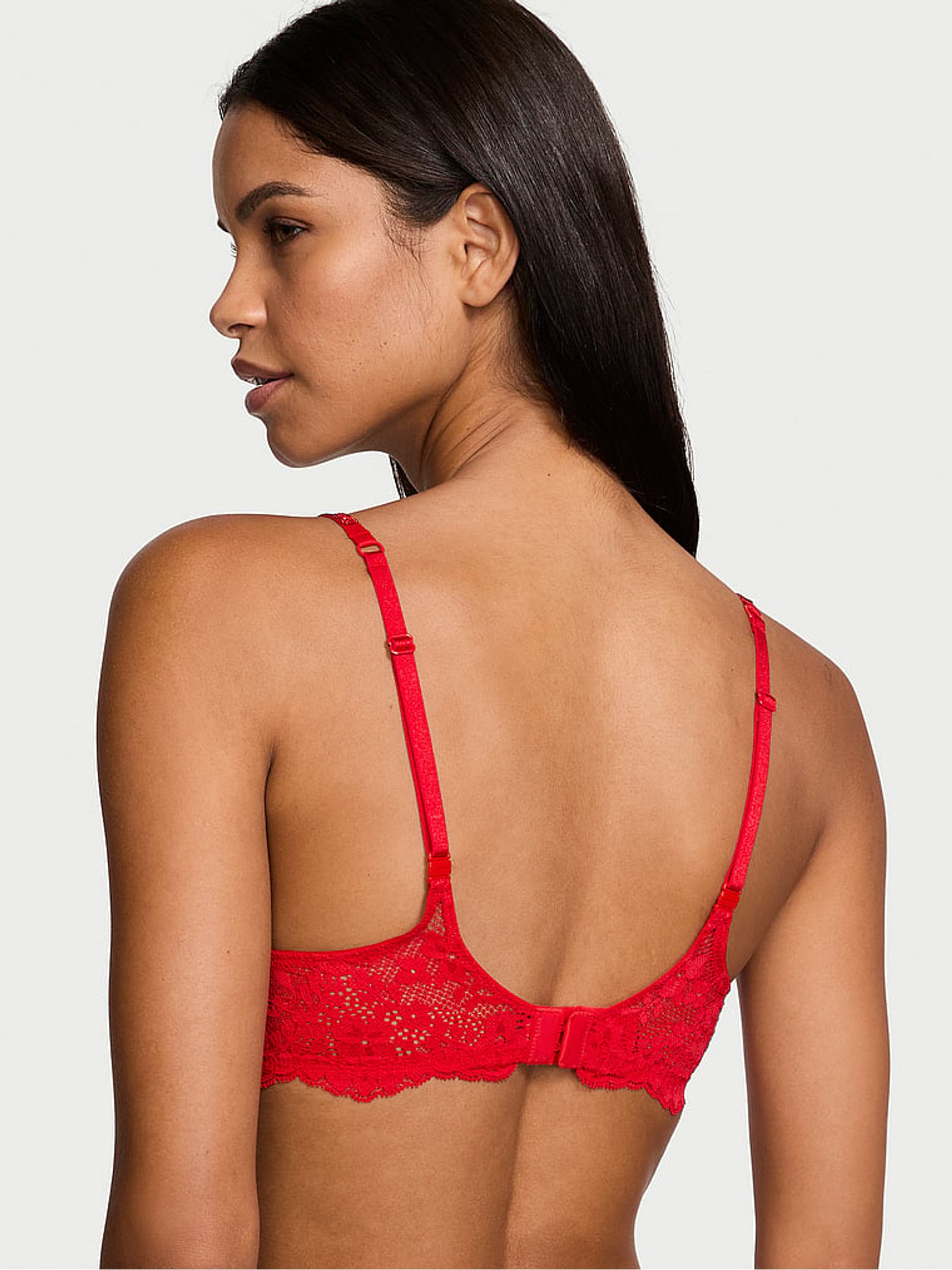 Vermillion Red Push Up Twinkle Strap Bra - Image 2 of 4