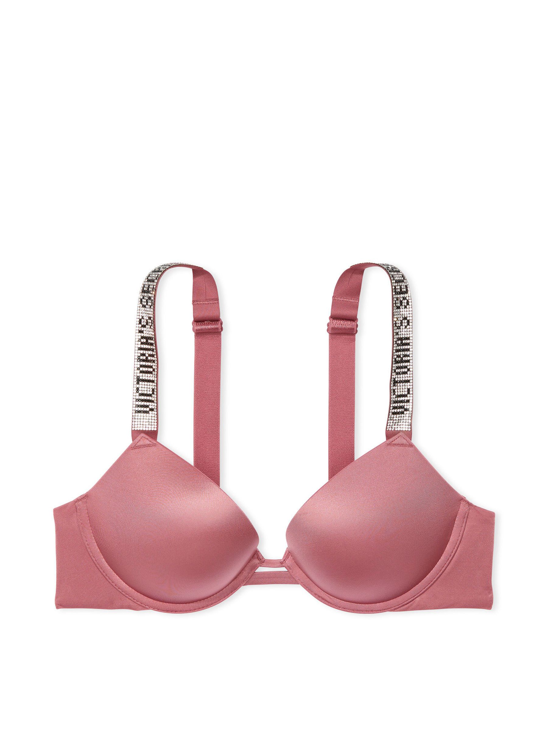 Vintage Rose Pink Push Up Shine Strap Bra - Image 3 of 3