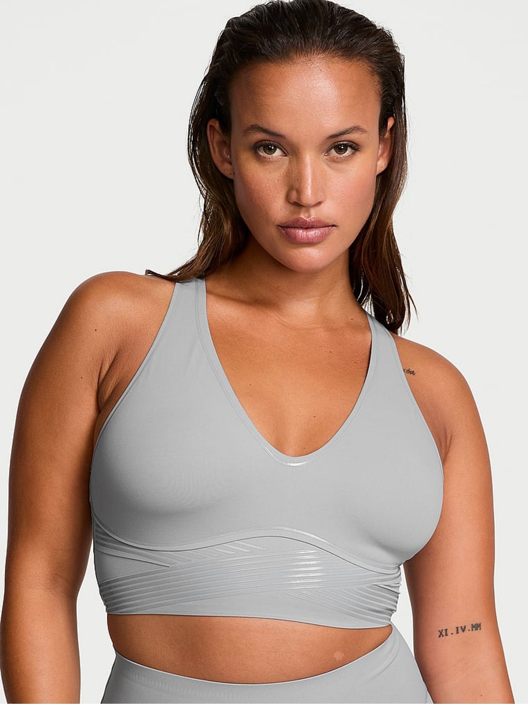 Starstruck Grey Plunge Elevate™ Contour Low Support Sports Bra - Image 1 of 3