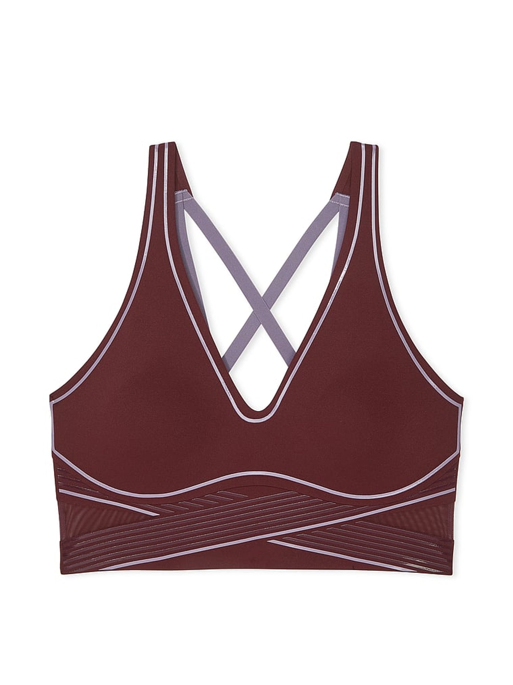 Burgundy Brown Plunge VSX Elevate™ Contour Low Impact Sports Bra - Image 3 of 3