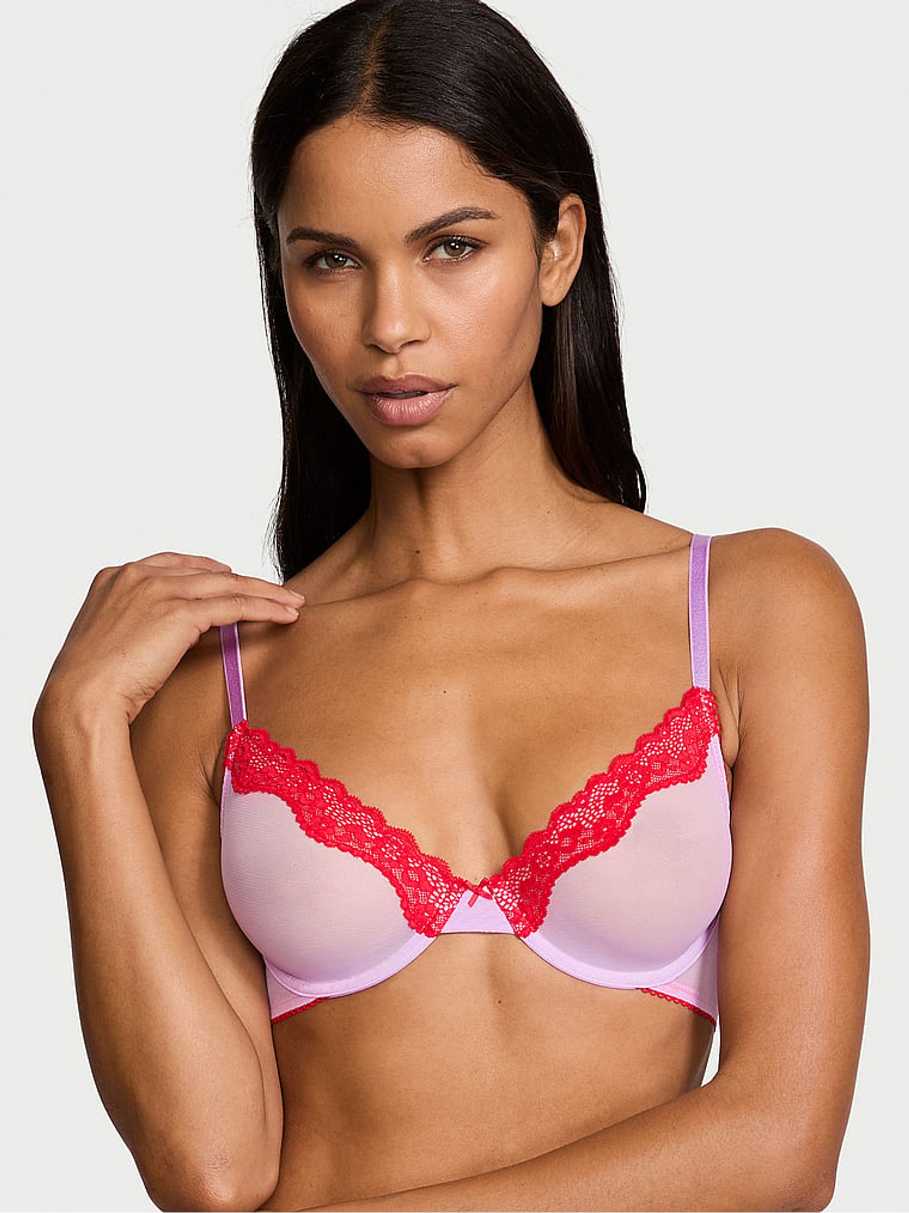 Silky Lilac Purple Unlined Demi Bra - Image 1 of 3