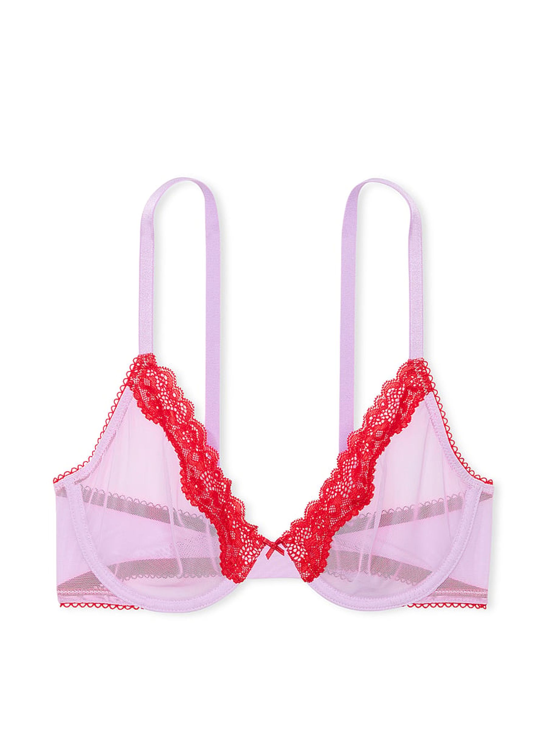 Silky Lilac Purple Unlined Demi Bra - Image 3 of 3