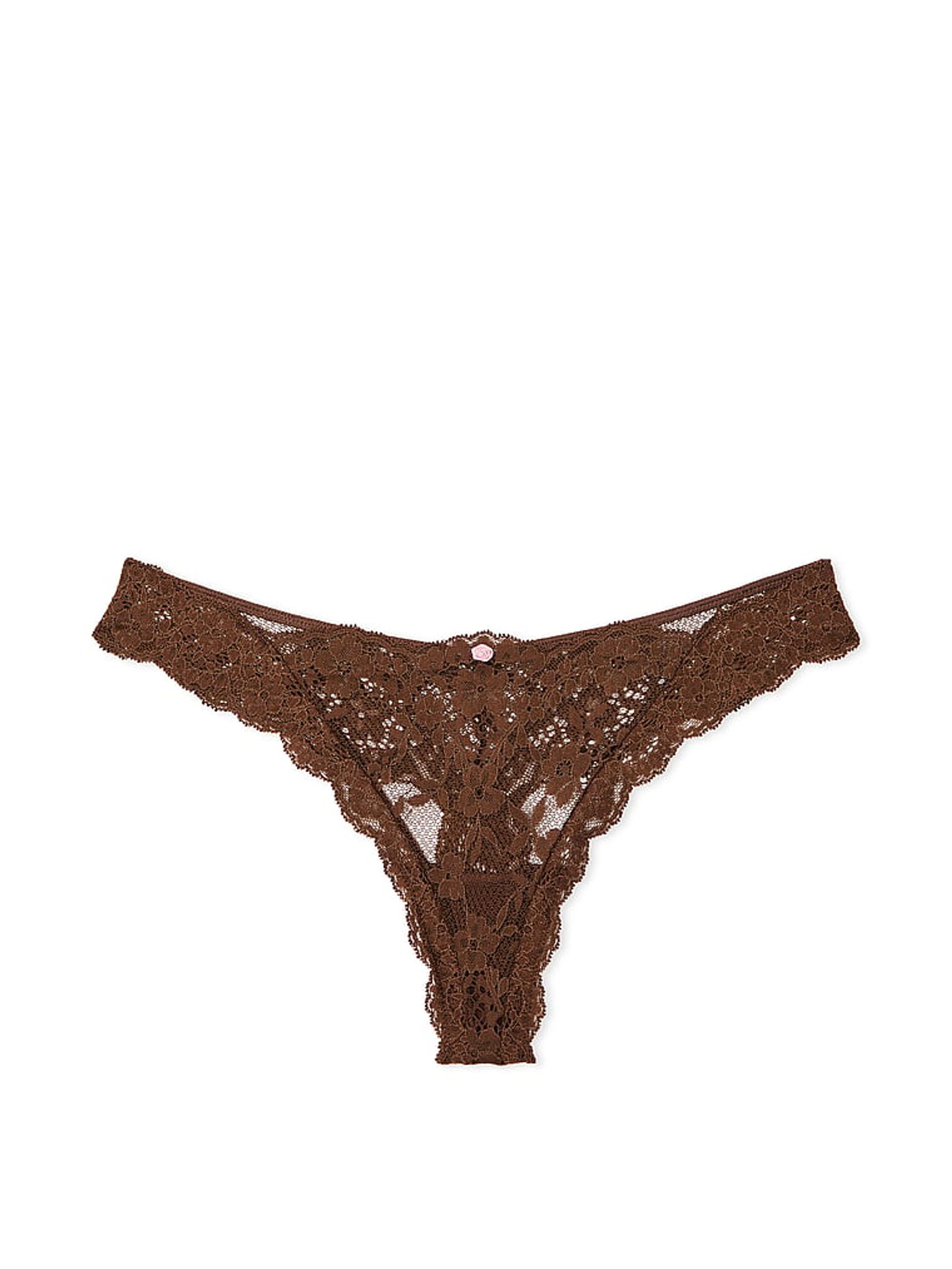 Ganache Nude Thong Lace Knickers - Image 3 of 3