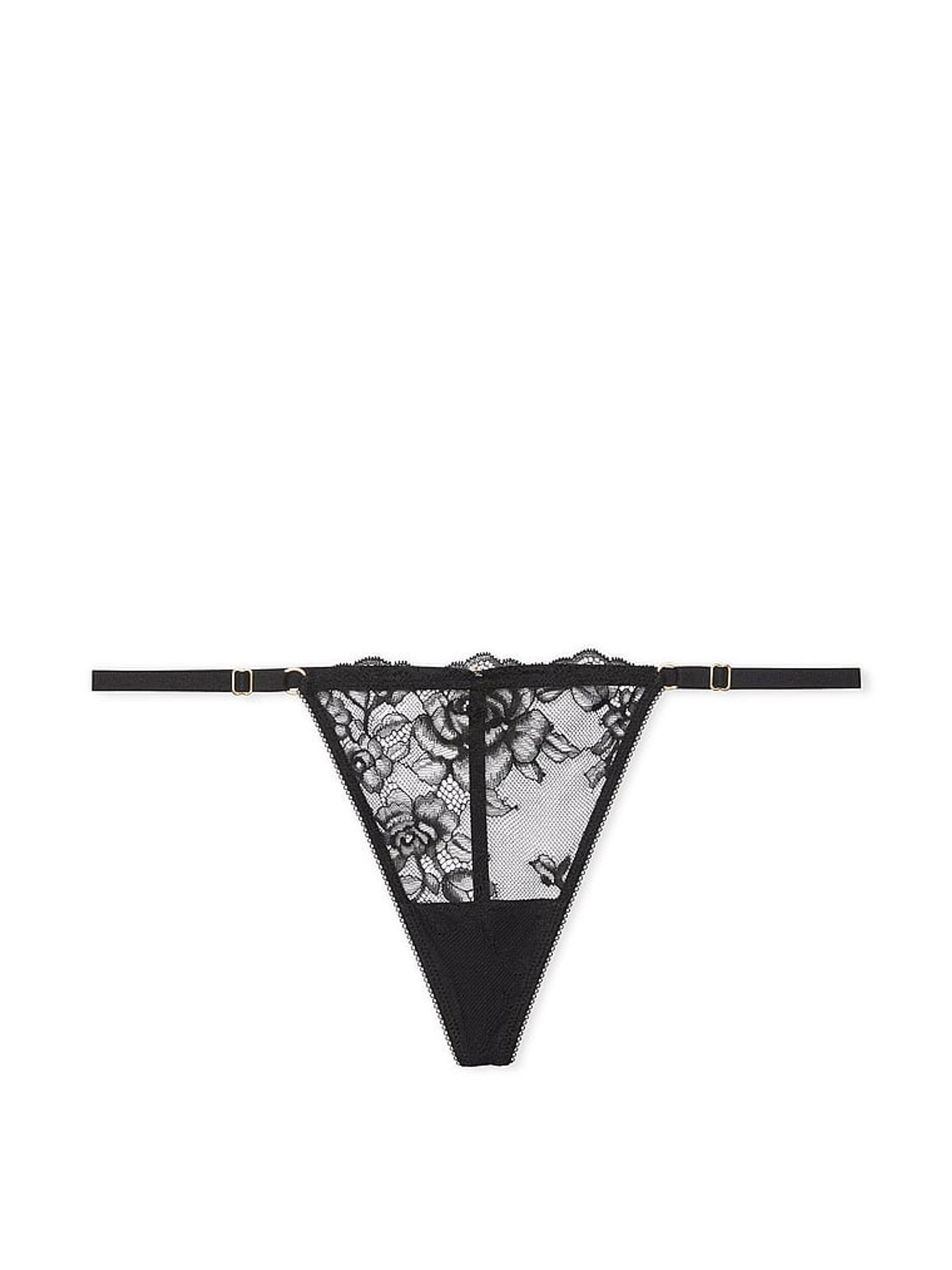 Black G String Rose Lace Knickers - Image 3 of 3