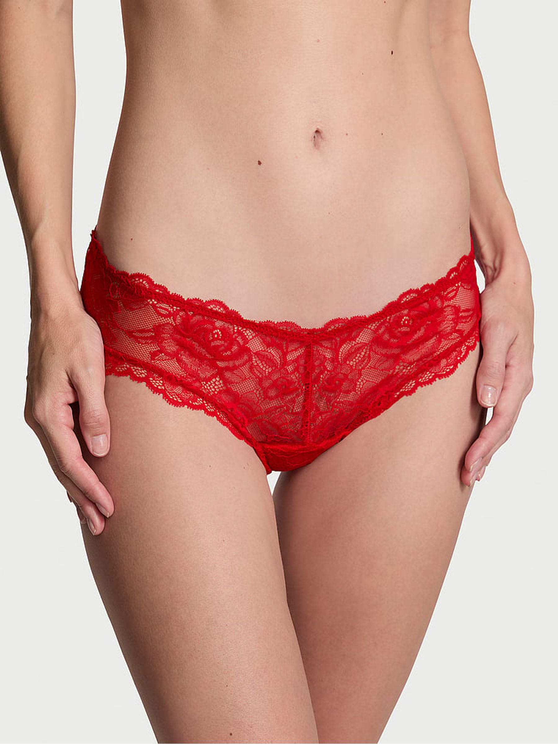 Lipstick Red Cheeky Rose Lace Knickers - Image 1 of 4
