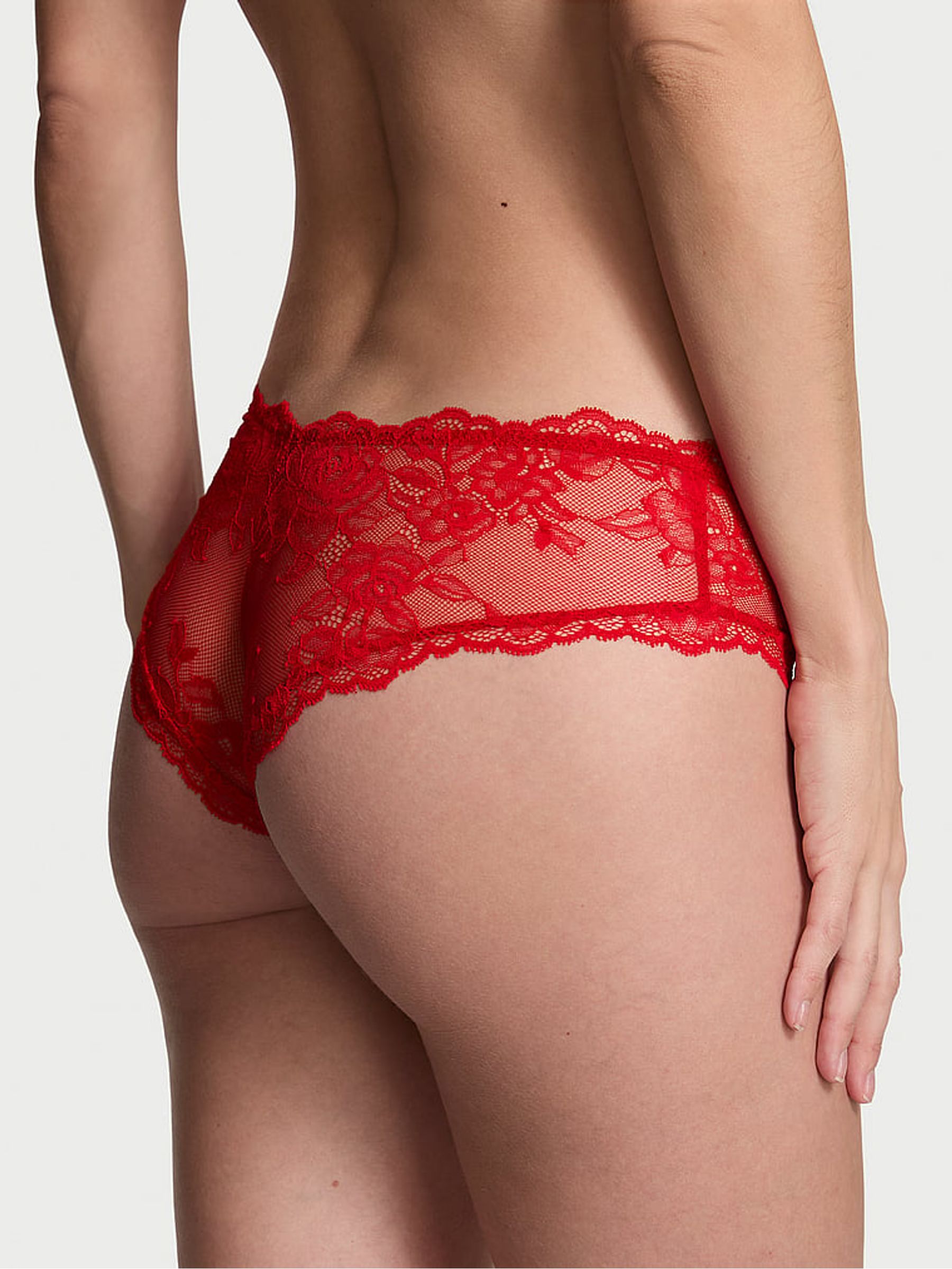 Lipstick Red Cheeky Rose Lace Knickers - Image 2 of 4