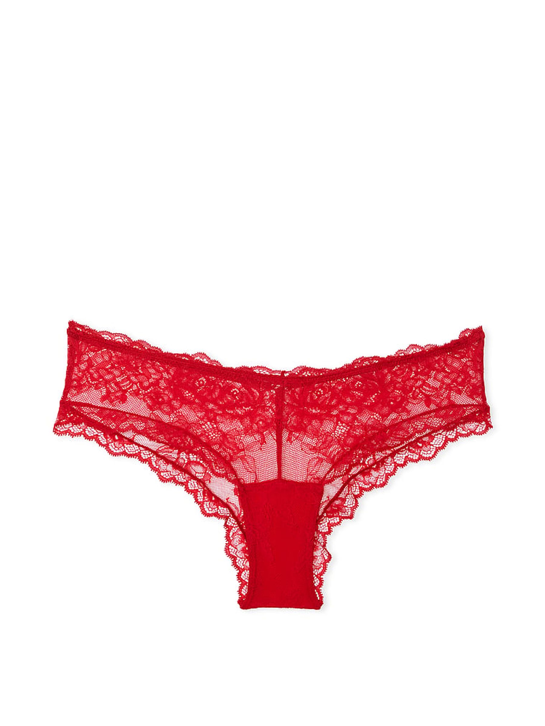Lipstick Red Cheeky Rose Lace Knickers - Image 4 of 4