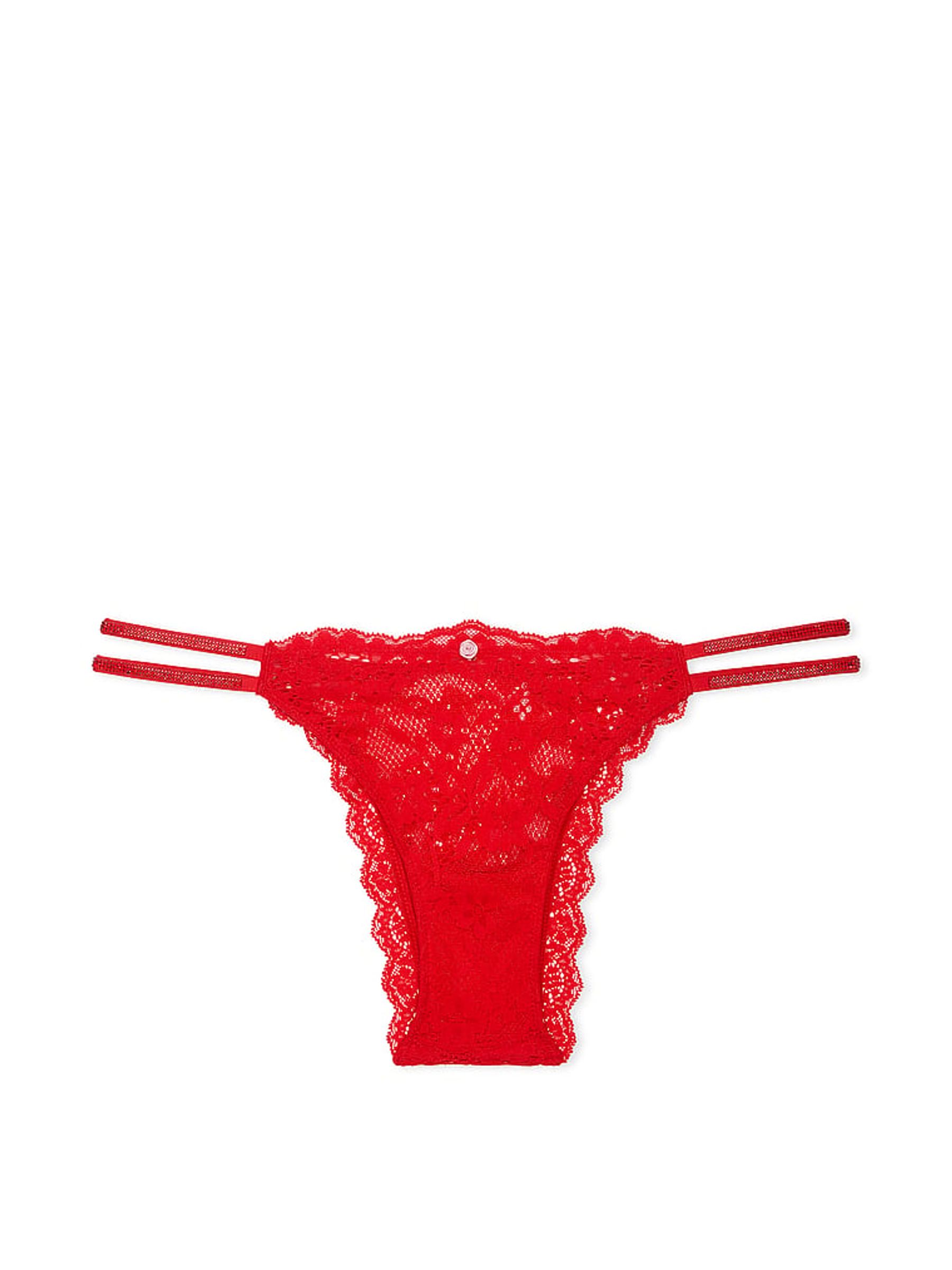 Vermillion Red Brazilian Twinkle Strap Knickers - Image 3 of 4