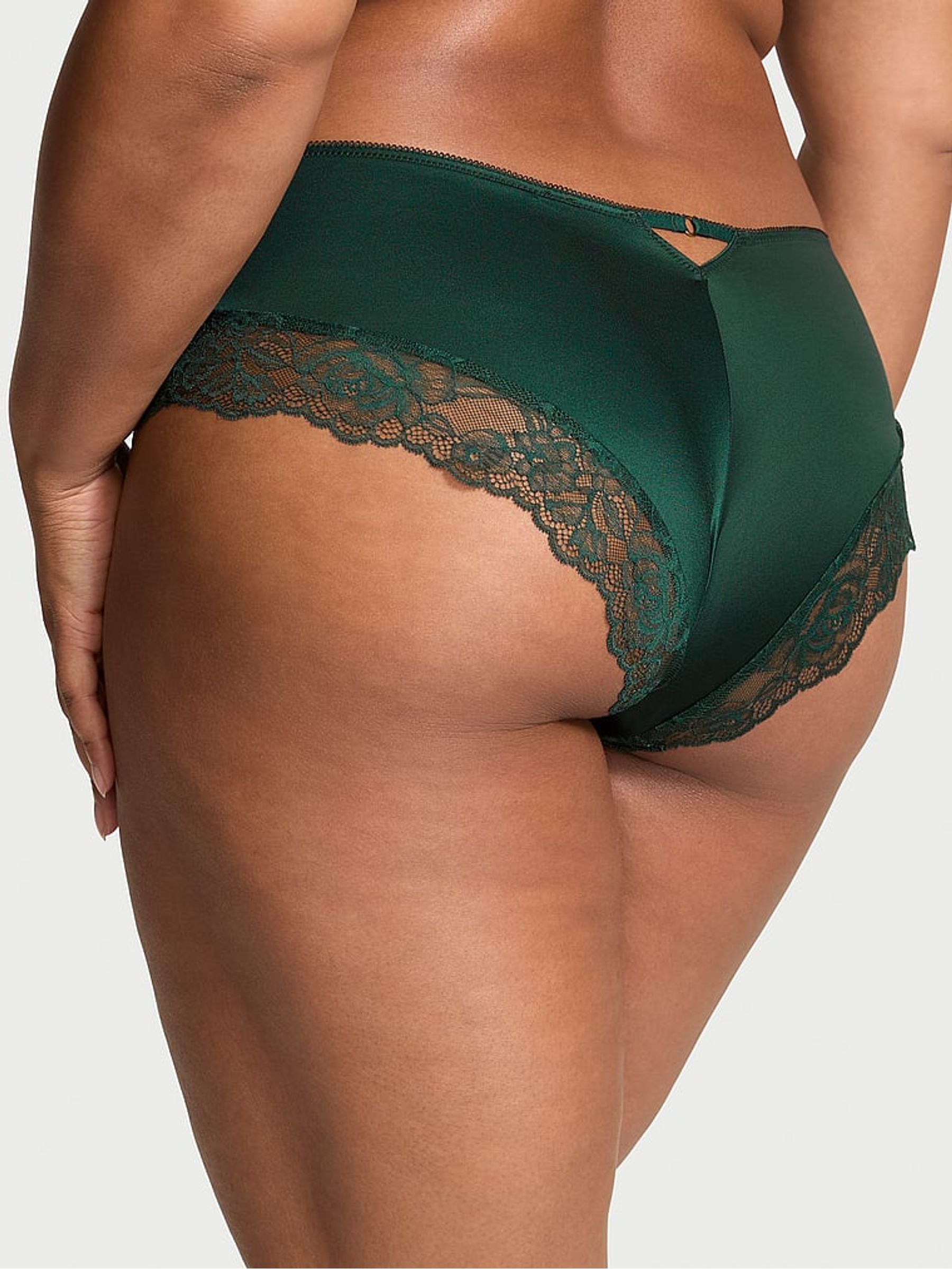 Botanical Green Cheeky Rose Lace Trim Knickers - Image 2 of 3