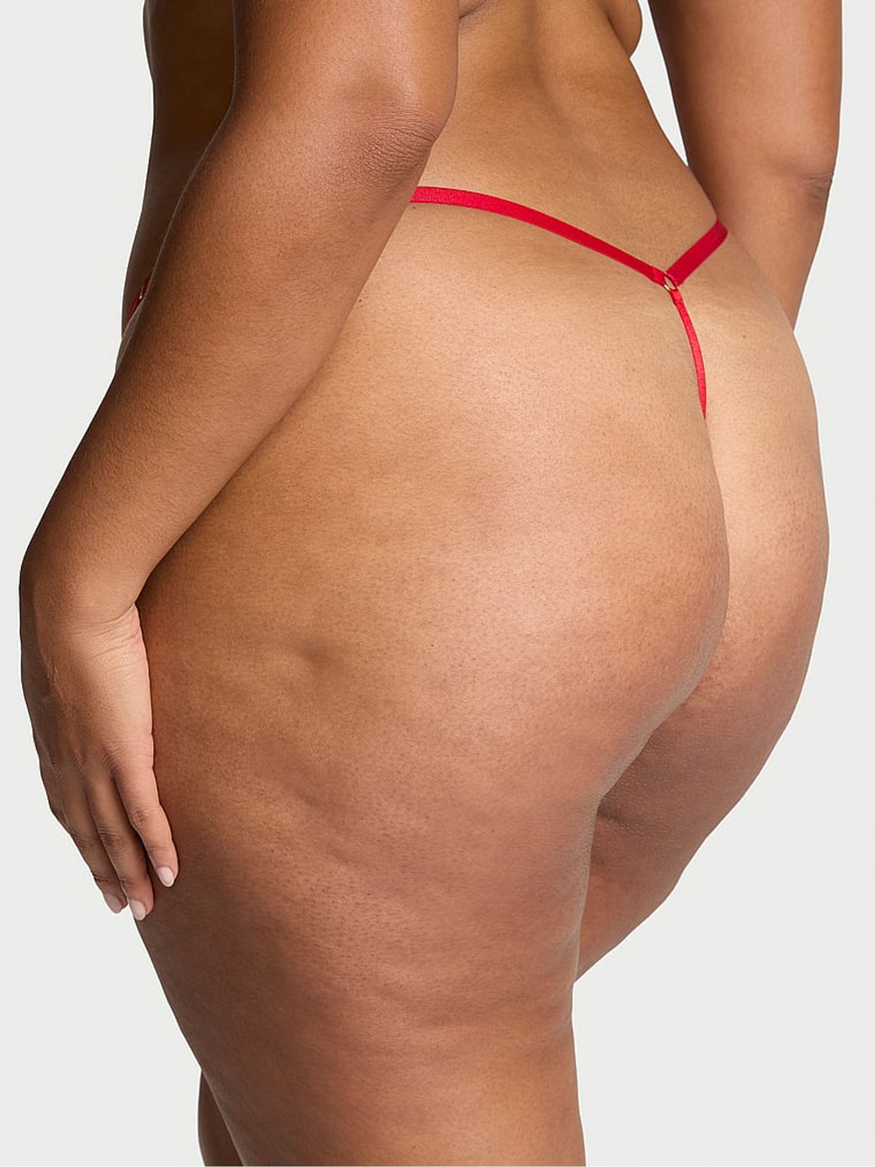Lipstick Red G String Rose Lace Knickers - Image 2 of 3