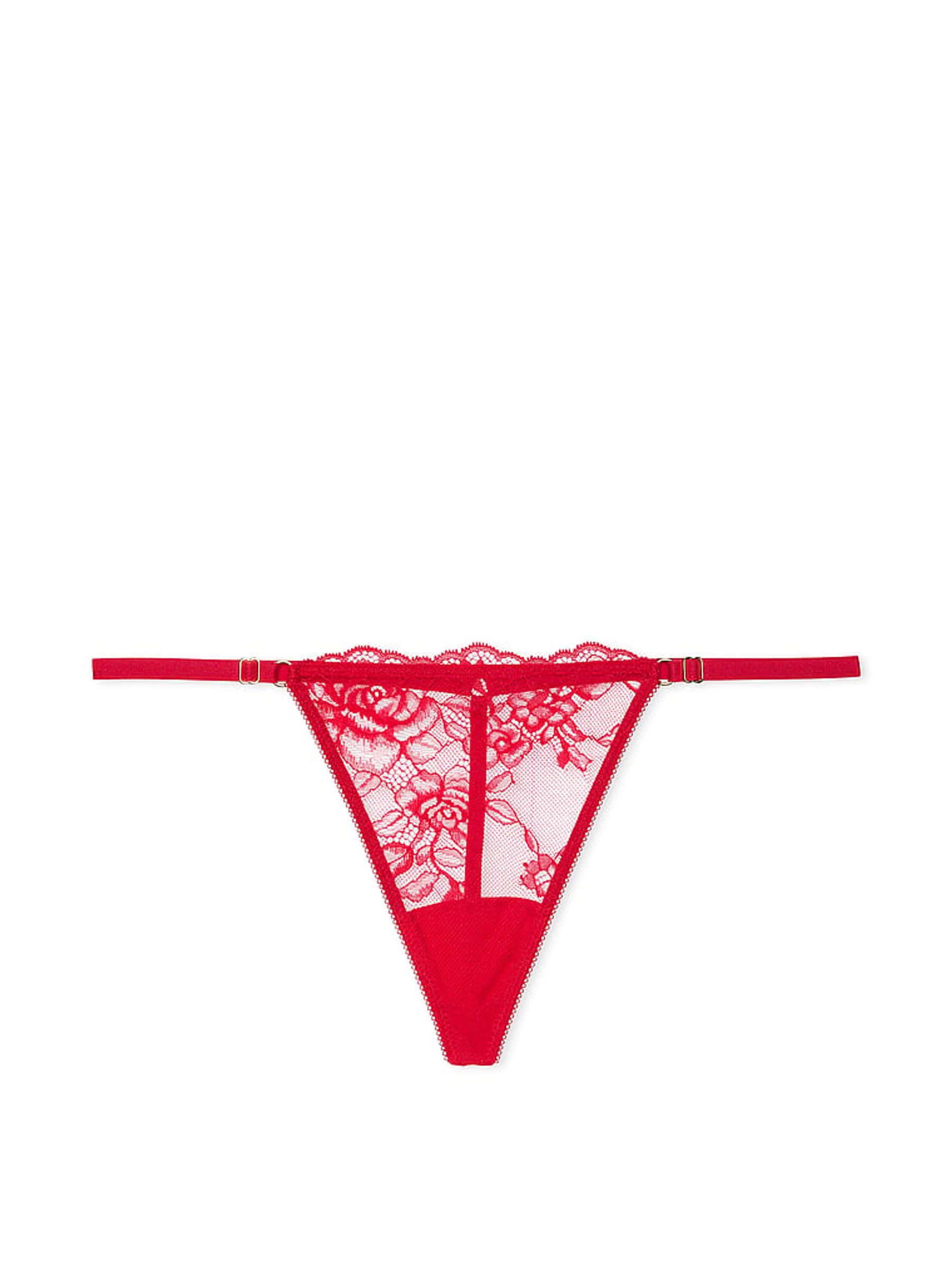 Lipstick Red G String Rose Lace Knickers - Image 3 of 3
