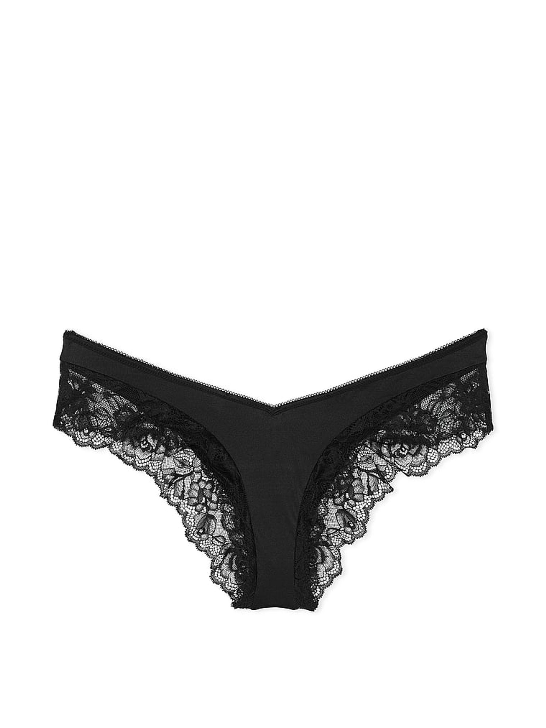 Black Cheeky Rose Lace Trim Knickers - Image 3 of 3