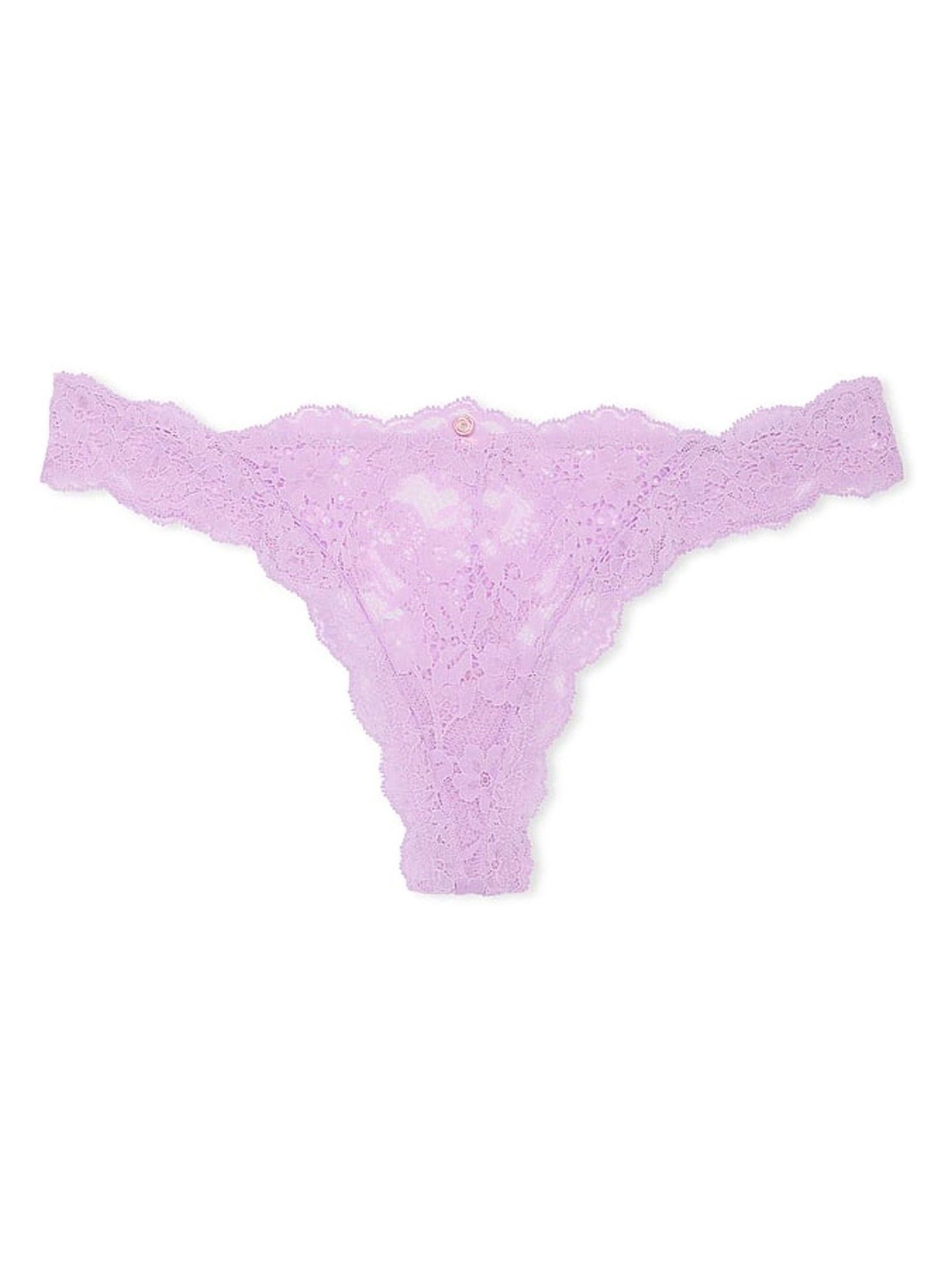 Lilac Purple Thong Lace Knickers - Image 4 of 4