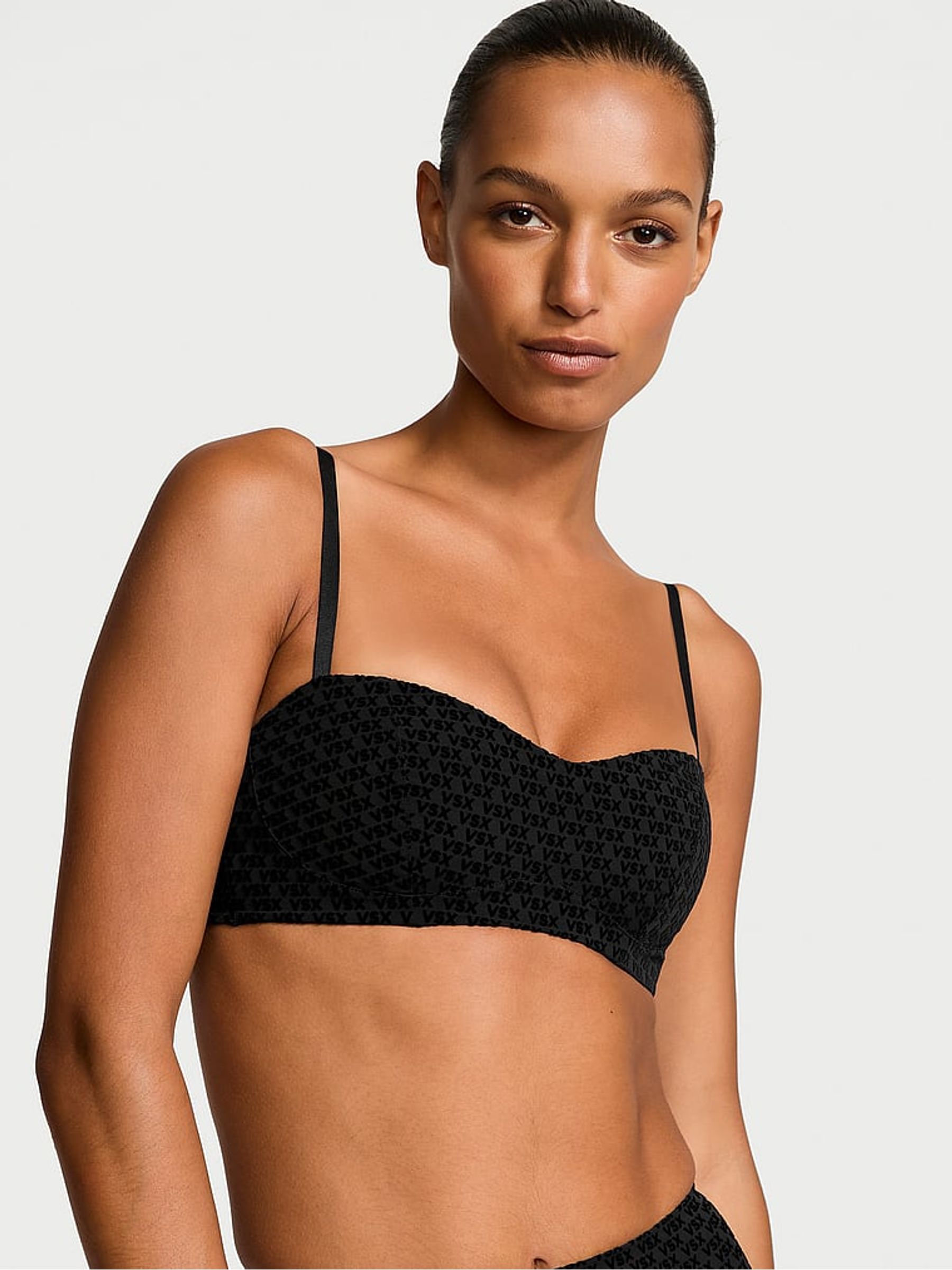 Black Balcony Elevate™ Logo Mesh Low Support Sports Bra - Image 1 of 3