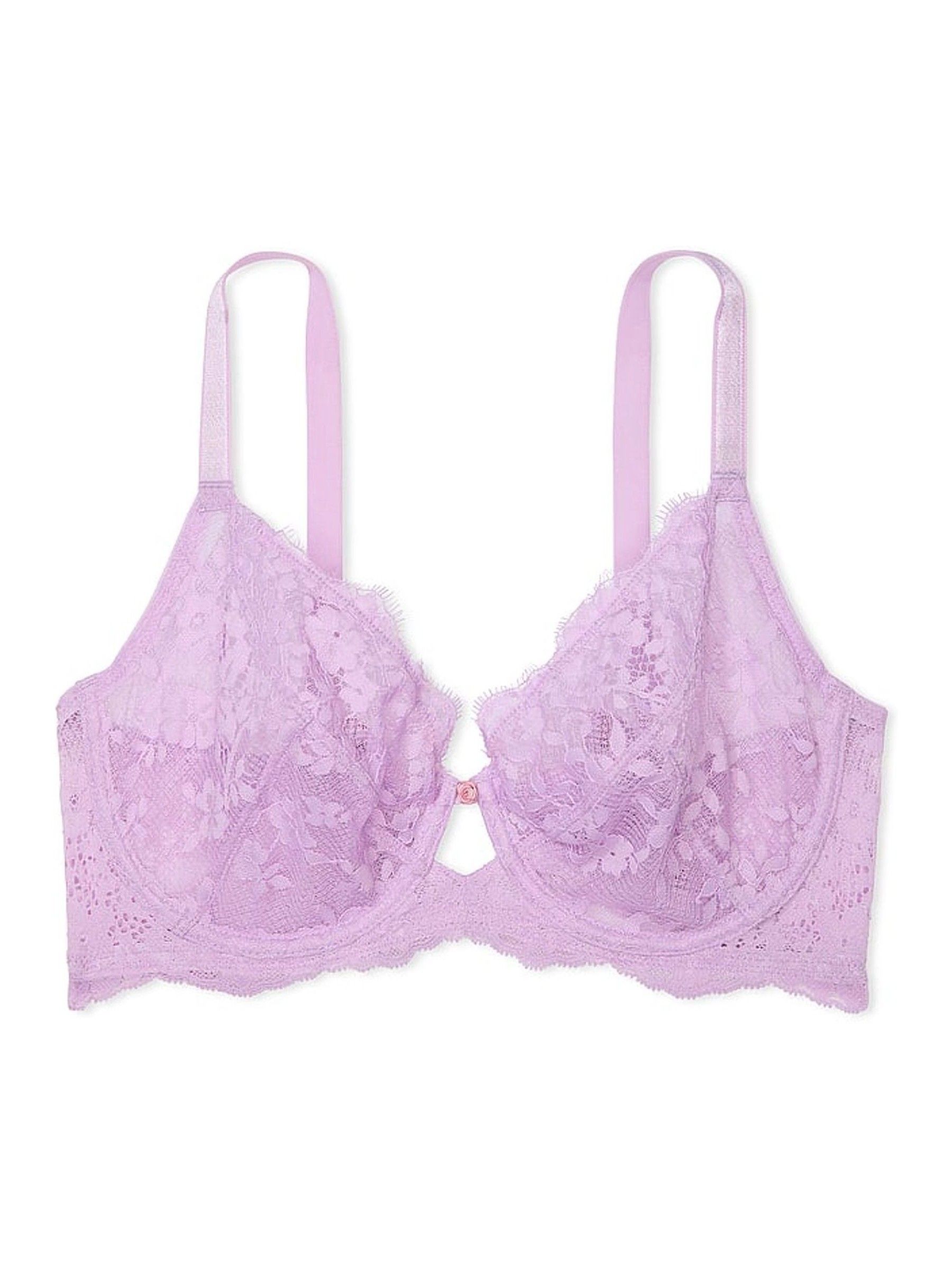 Lilac Purple Full Cup Support Lace Bra - Image 3 of 4