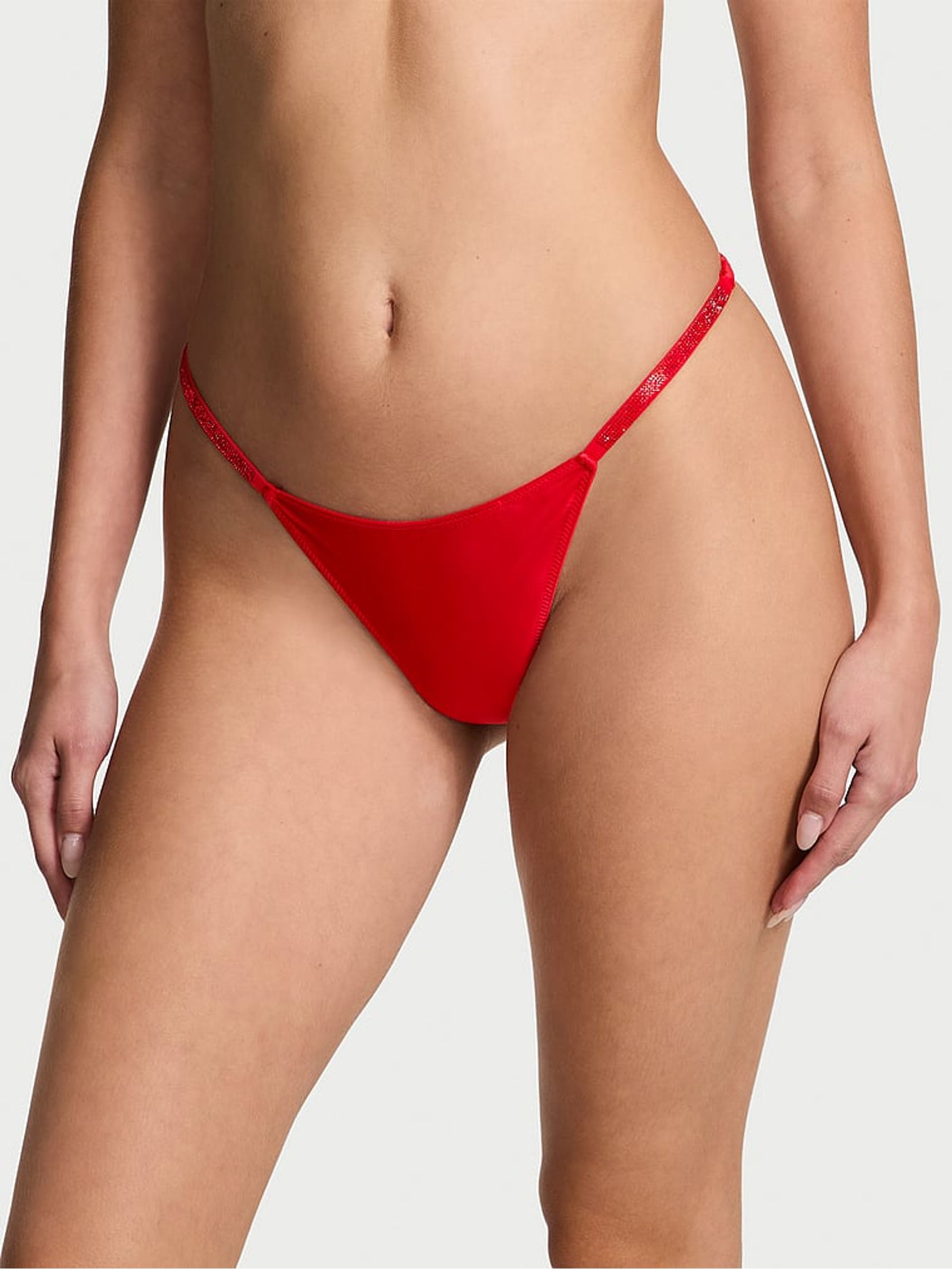 Vermillion Red Bow Thong Knickers - Image 1 of 4