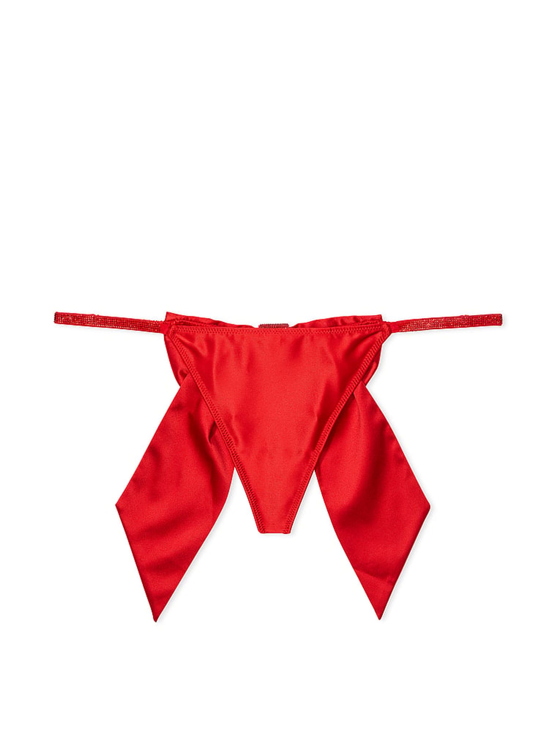 Vermillion Red Bow Thong Knickers - Image 3 of 4