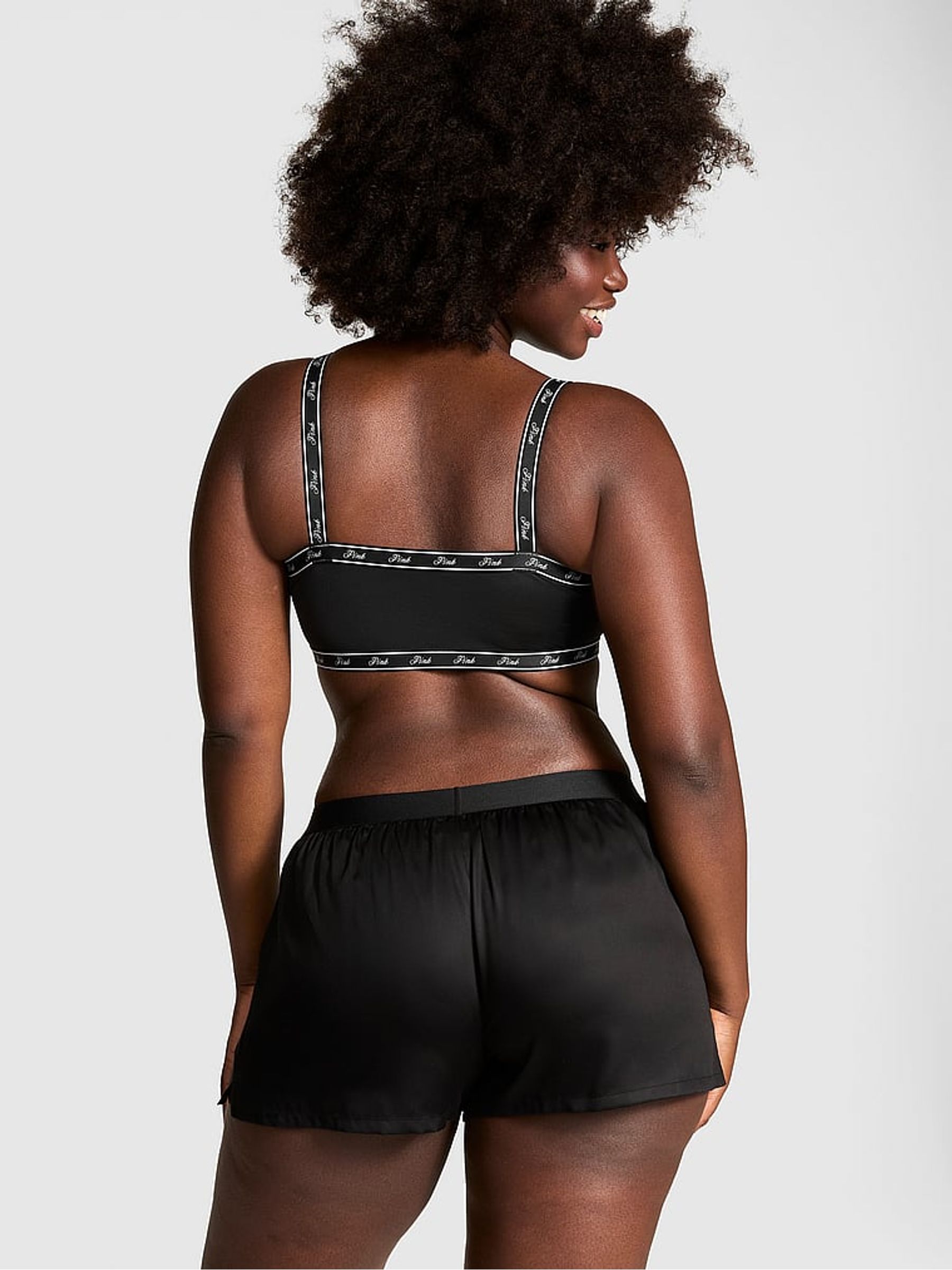 Black Diamante Pyjama Shorts - Image 2 of 3