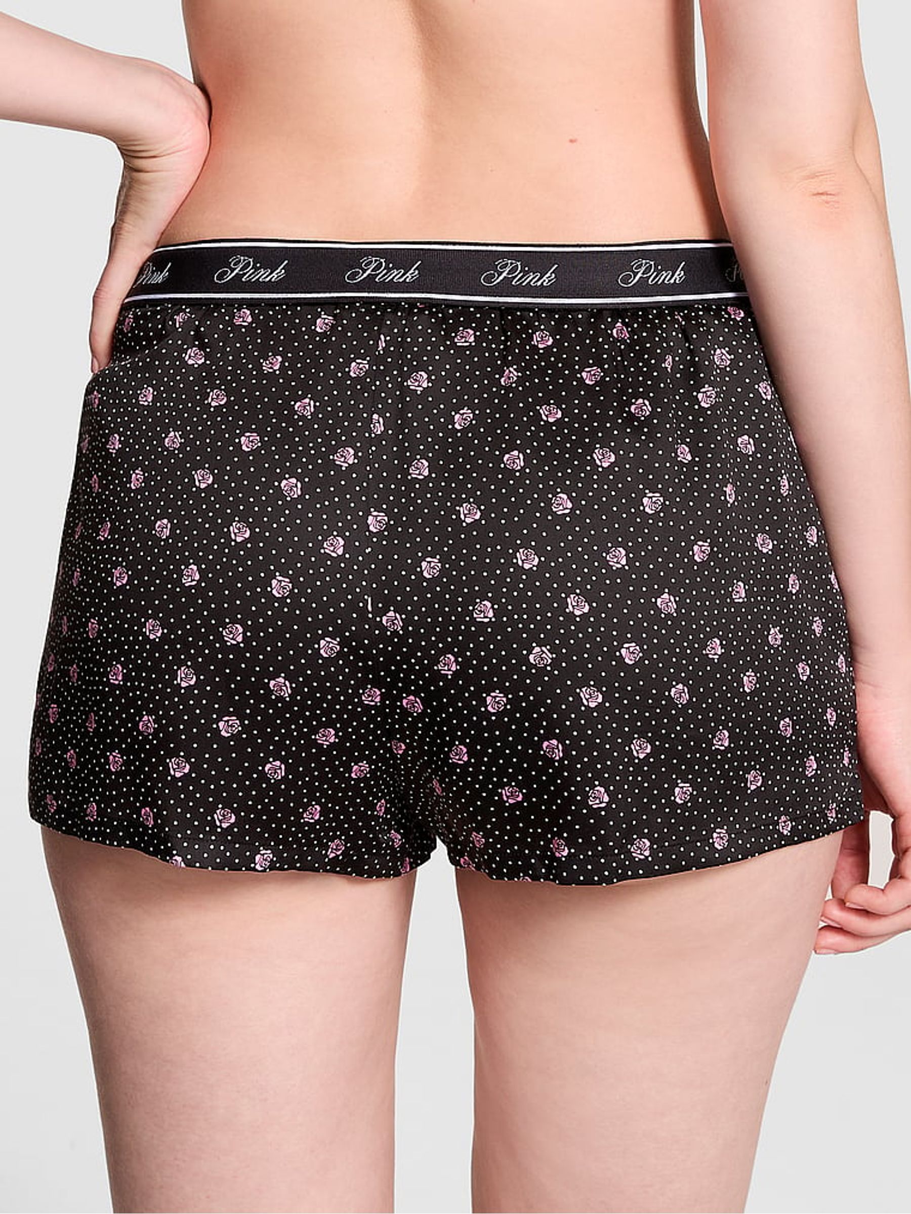 Black Floral Short Pyjama Bottoms - Image 2 of 3