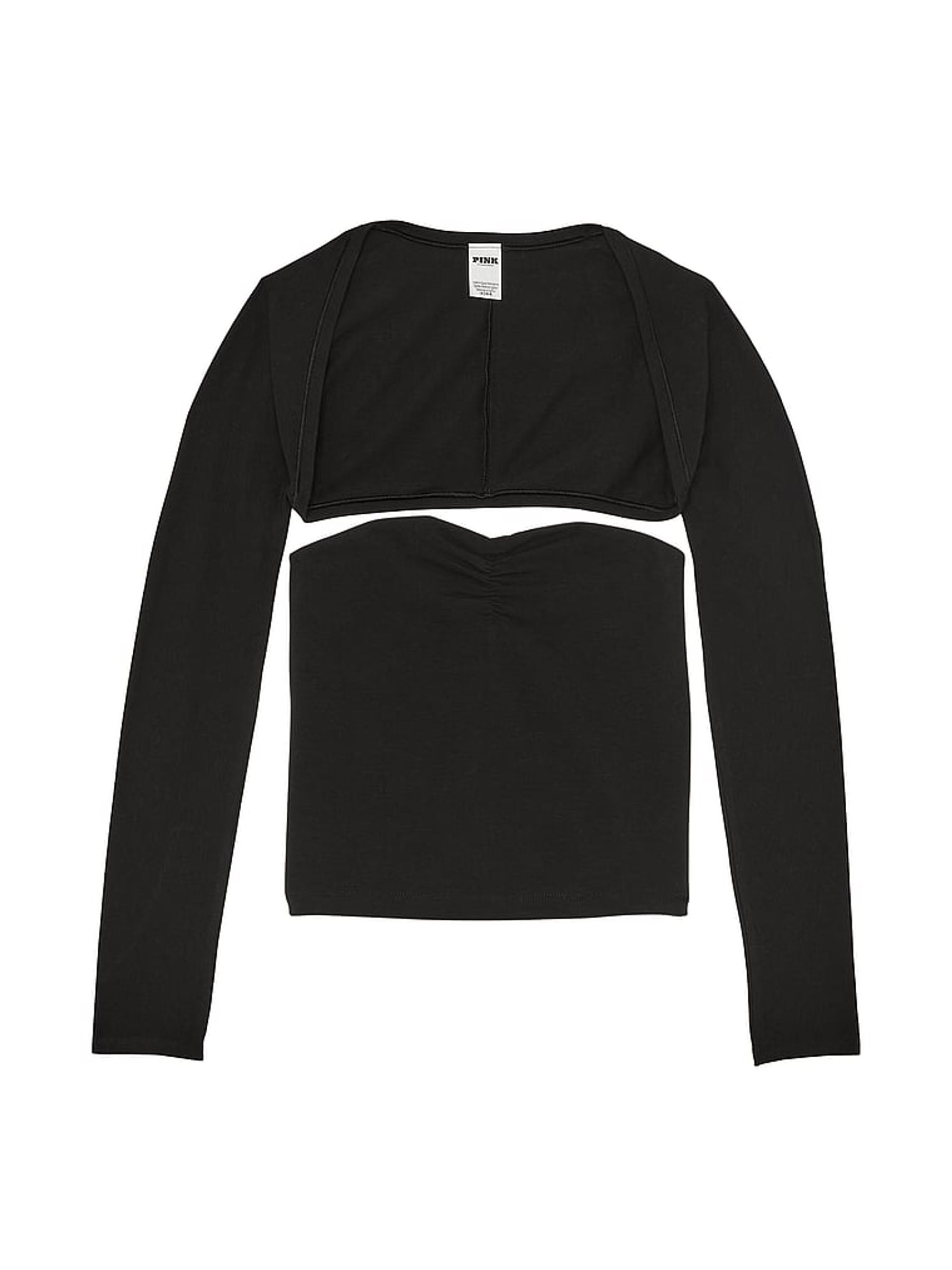 Black Cotton Balero Long Sleeve T-Shirt - Image 3 of 3