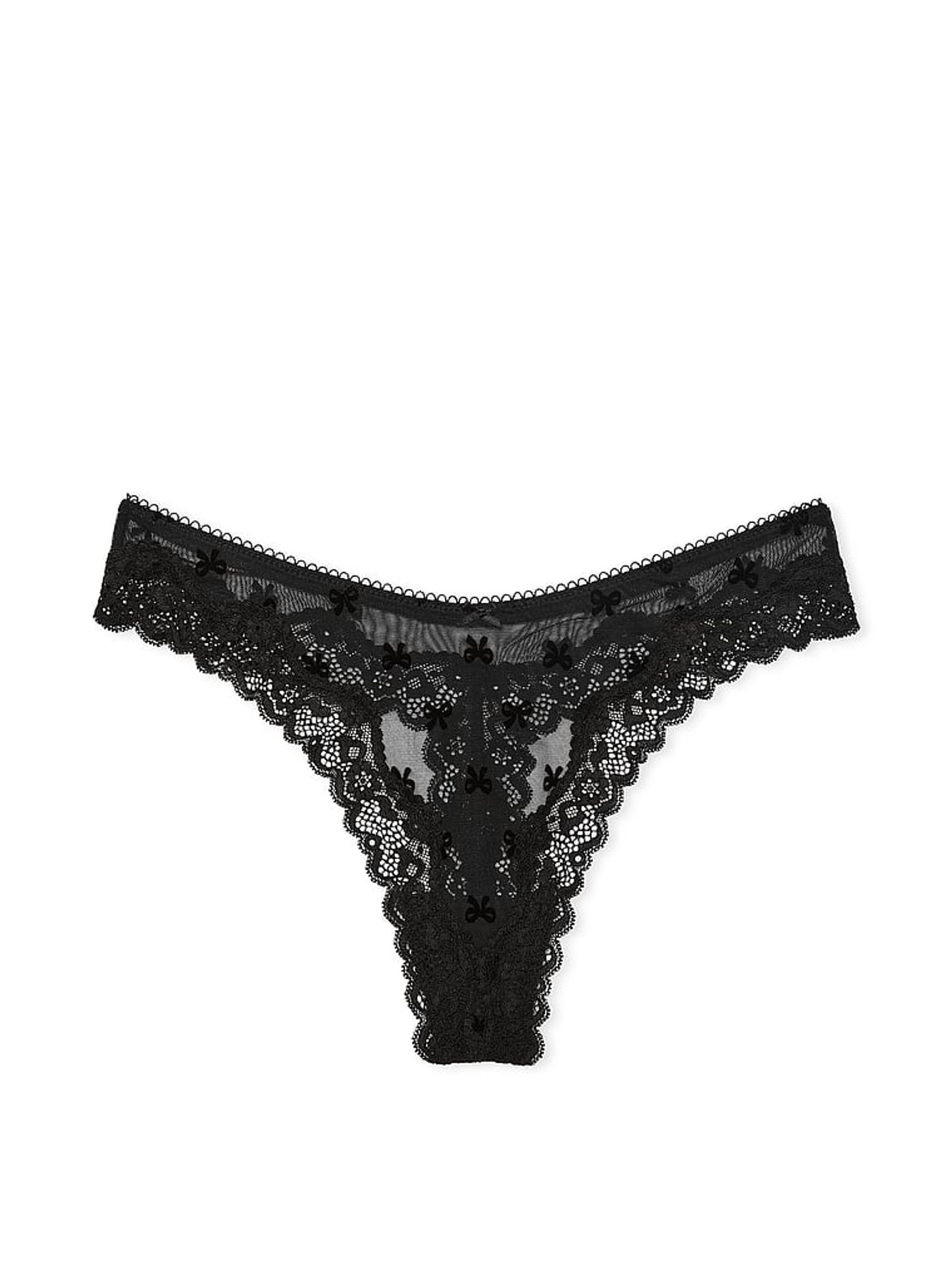 Black Bows Thong Knickers - Image 3 of 3