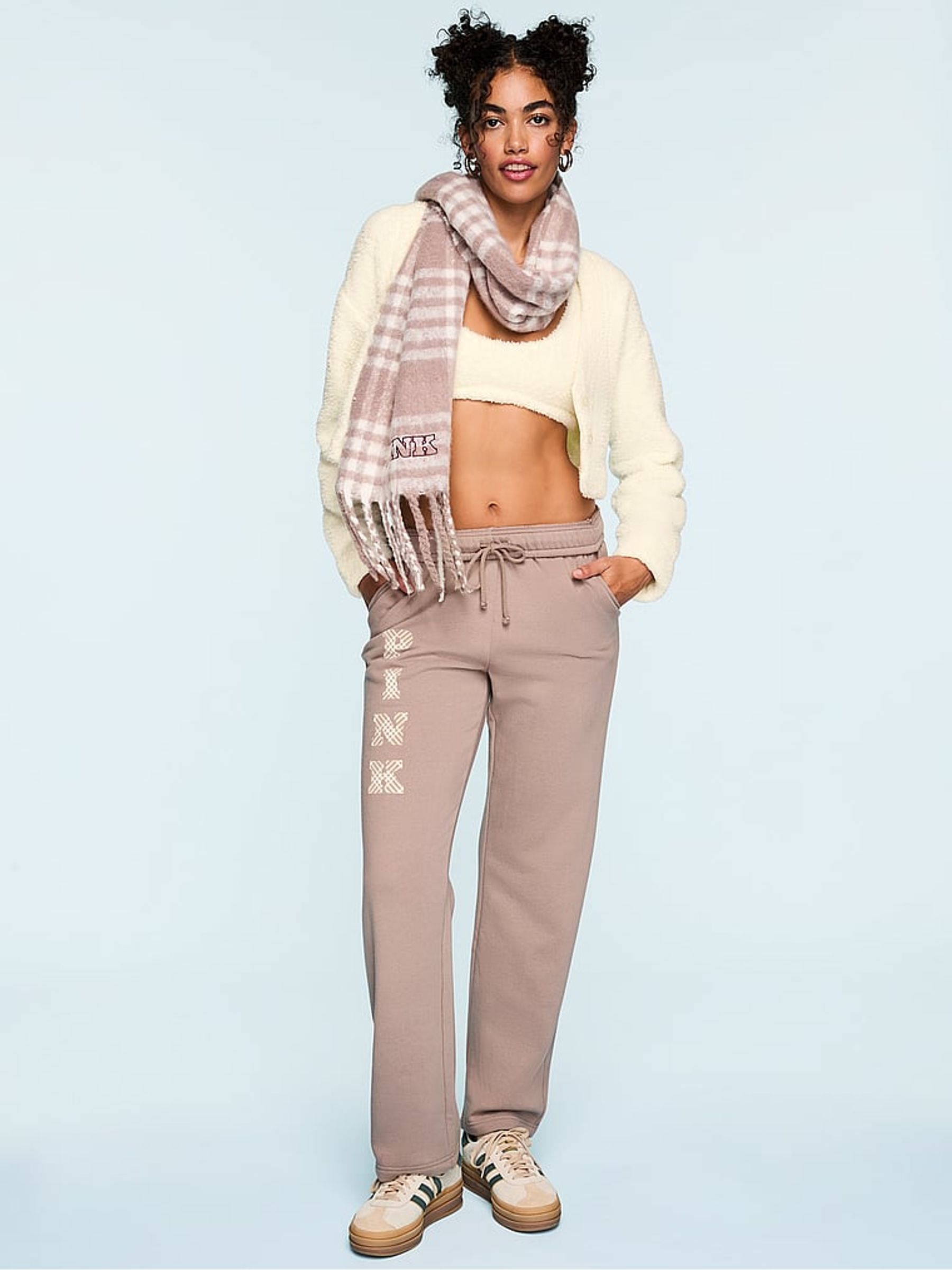 Iced Coffee Brown Straight Leg Fleece Joggers - Image 1 of 4