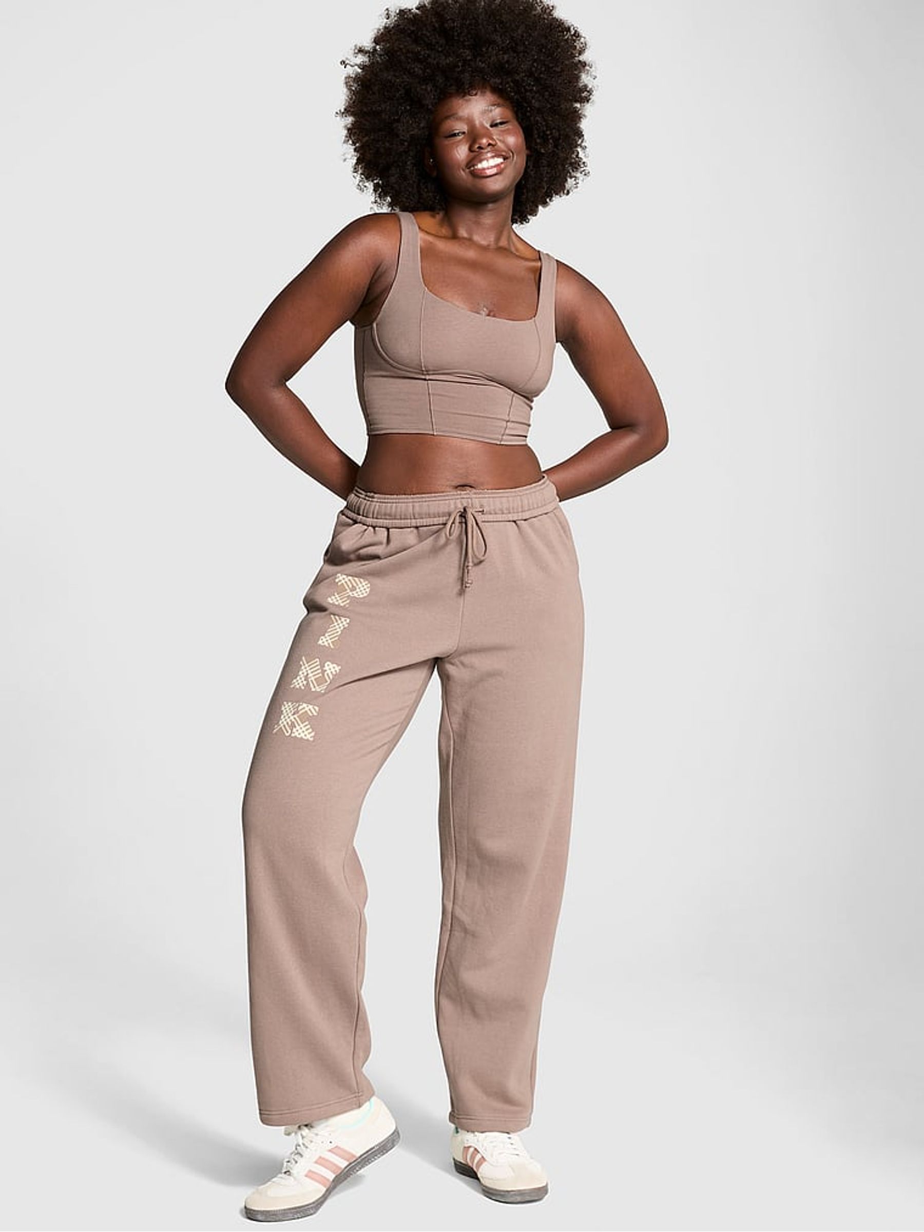 Iced Coffee Brown Straight Leg Fleece Joggers - Image 2 of 4