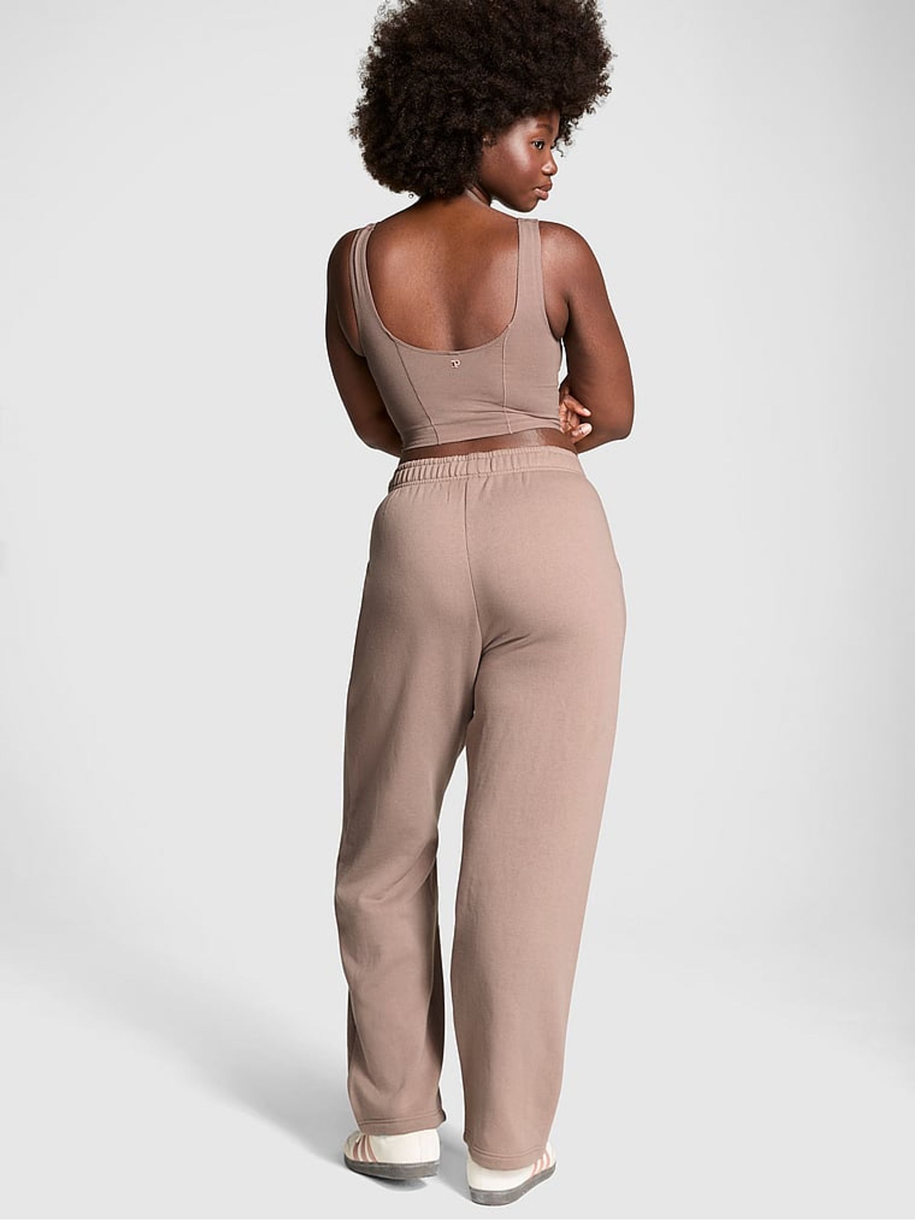 Iced Coffee Brown Straight Leg Fleece Joggers - Image 3 of 4