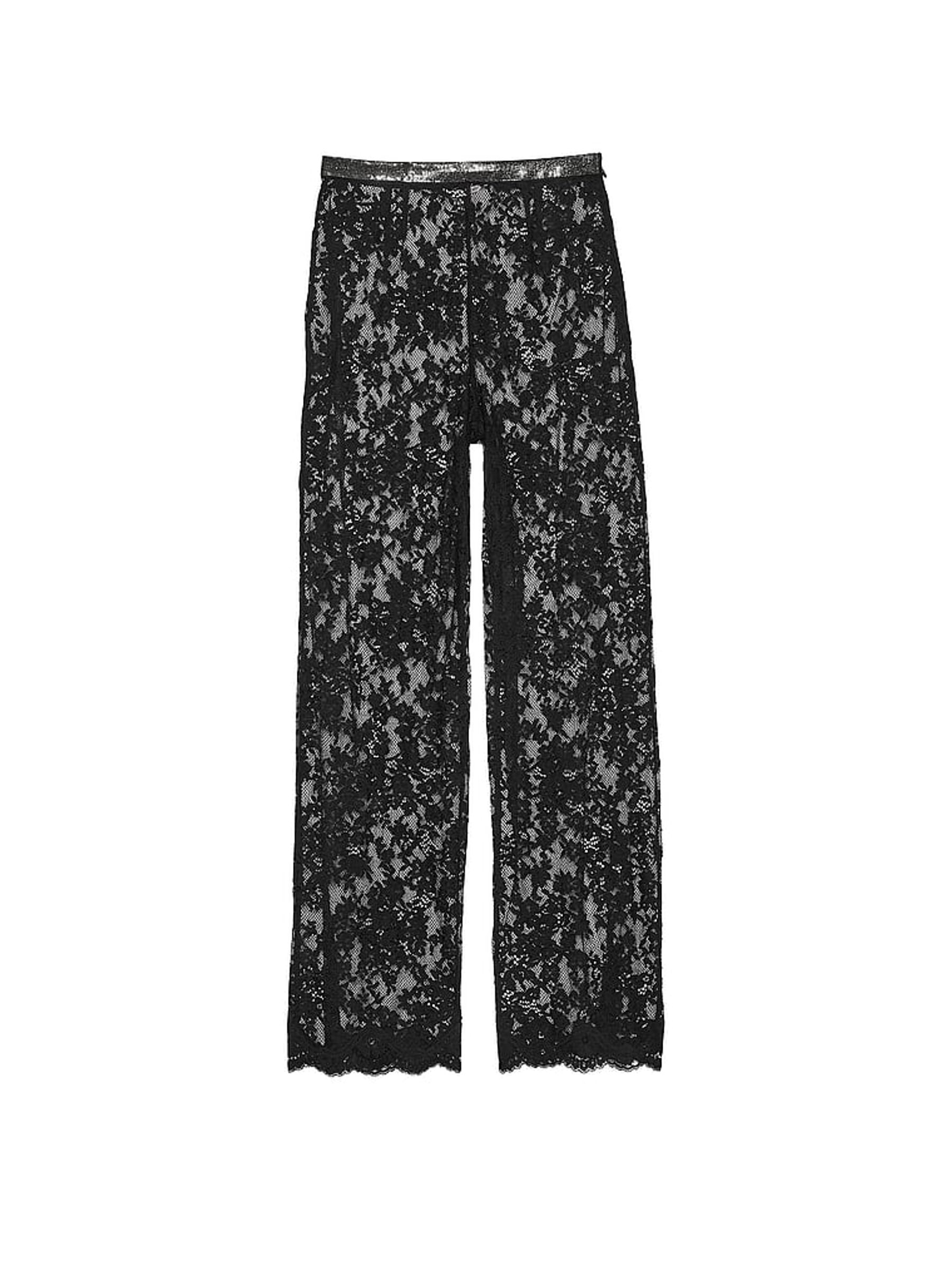 Black Twinkle Lace Trousers - Image 3 of 4
