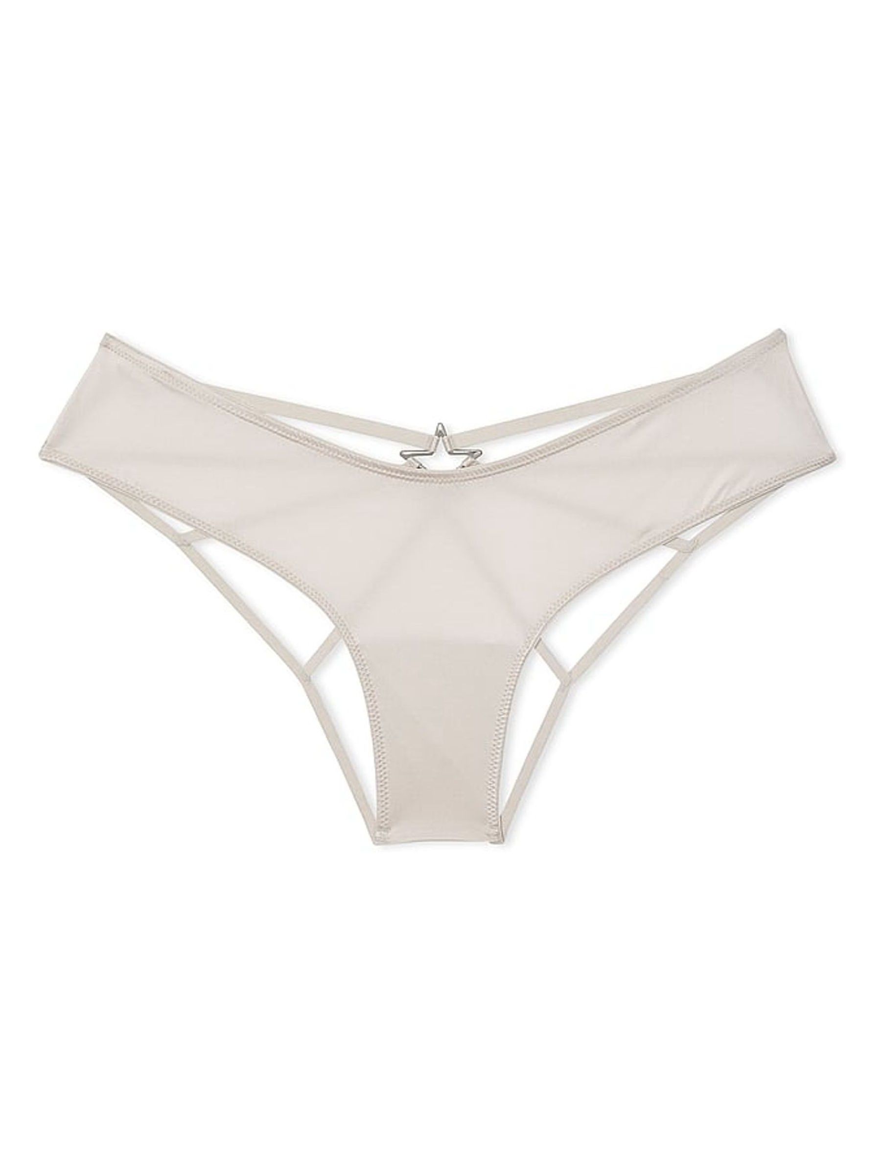 Delfin Grey Star Hardware Cheeky Open Back Knickers - Image 3 of 4