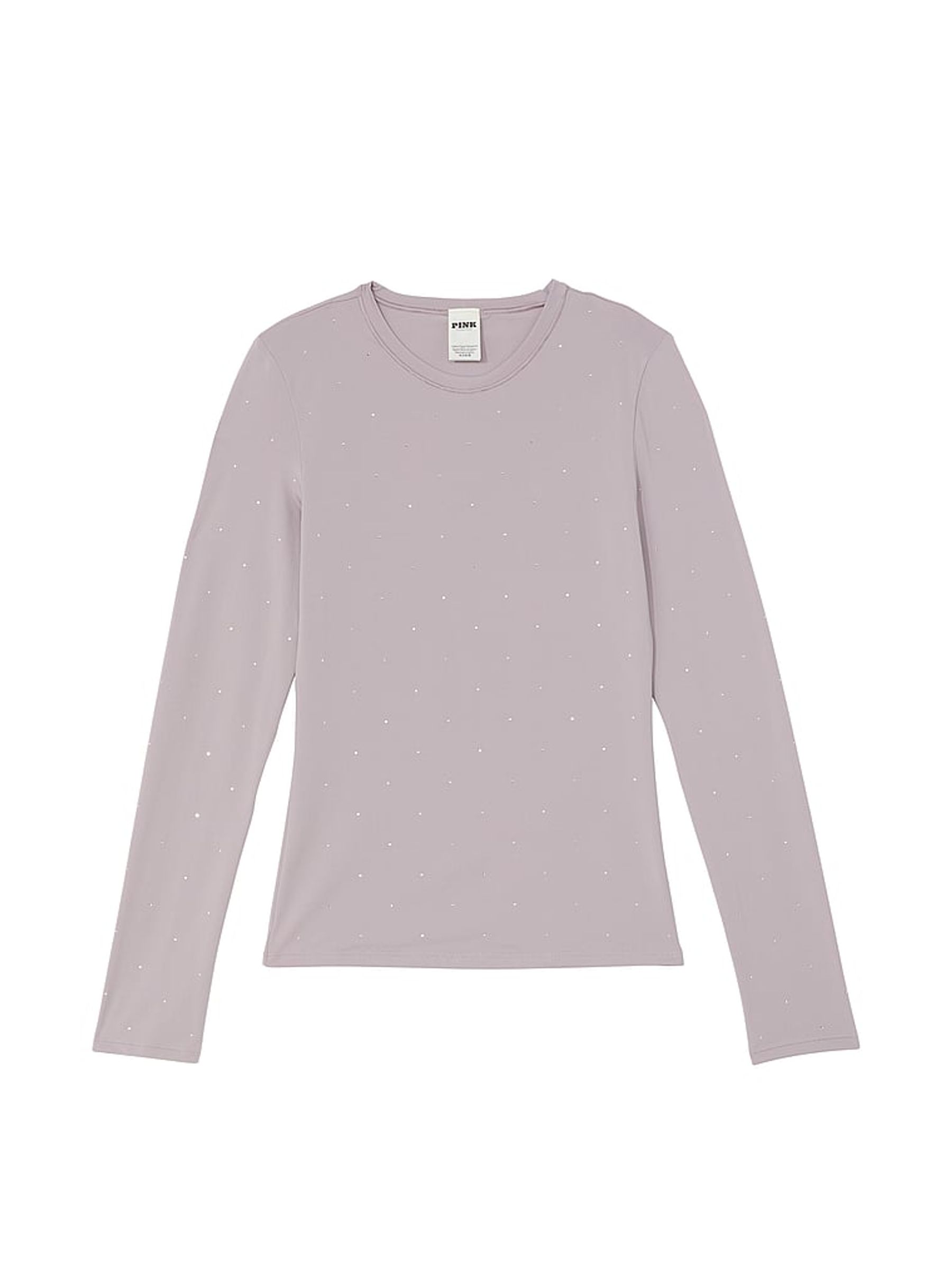 Dusty Purple Diamante Long Sleeve Soft Stretch T-Shirt - Image 3 of 3