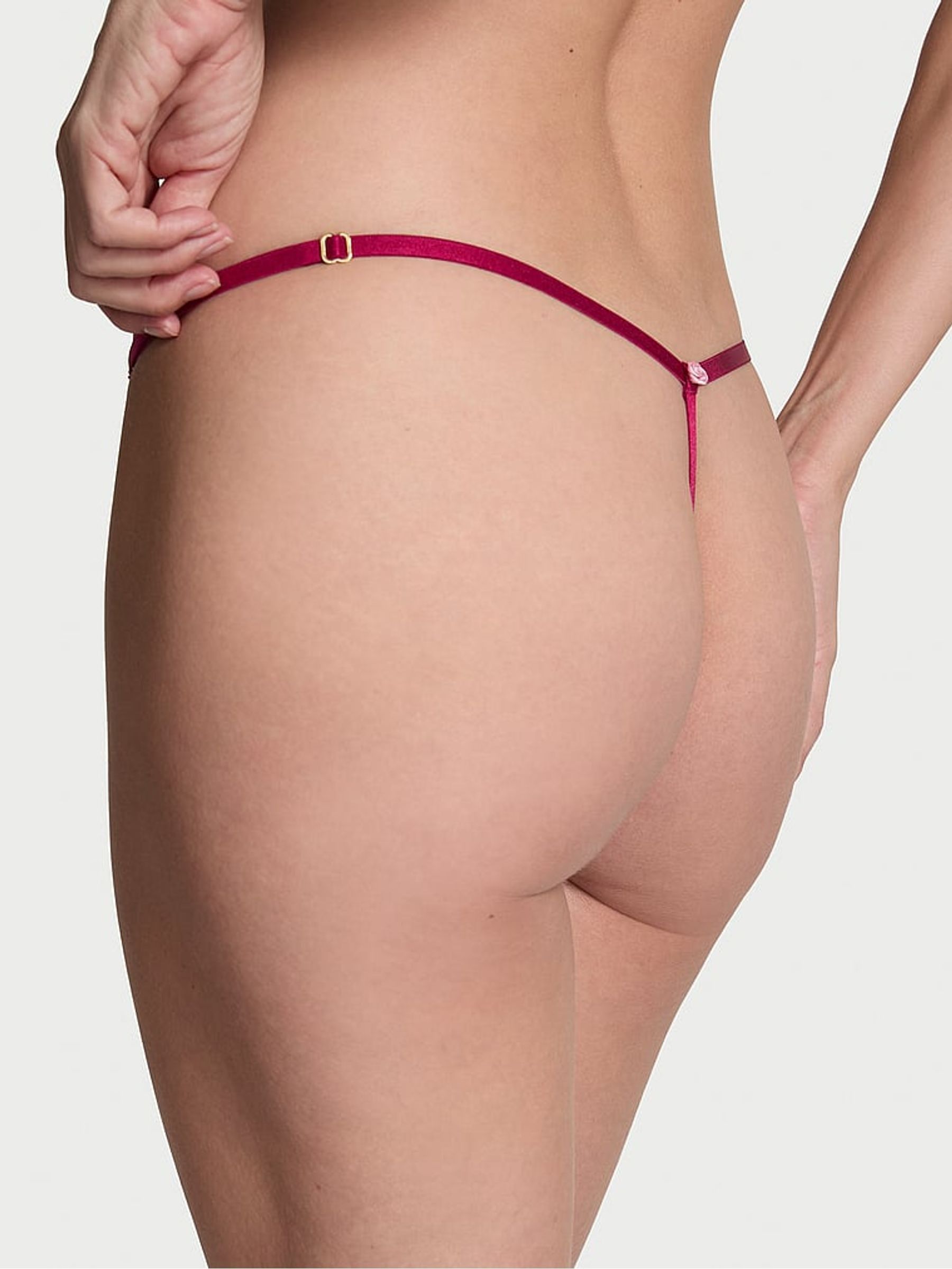 Campari Red G String Lace Knickers - Image 2 of 4
