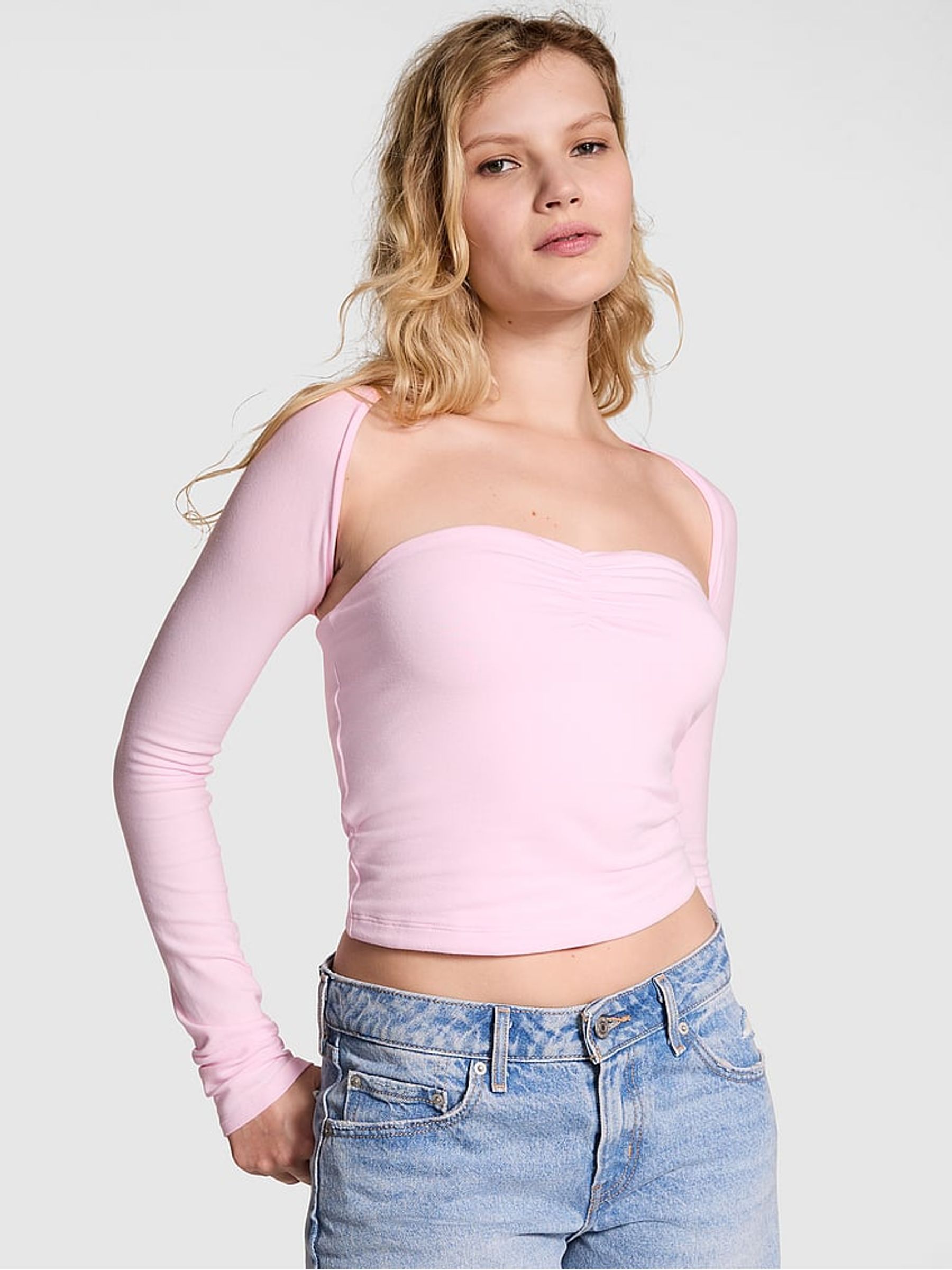 Pink Tulip Cotton Balero Long Sleeve T-Shirt - Image 1 of 3