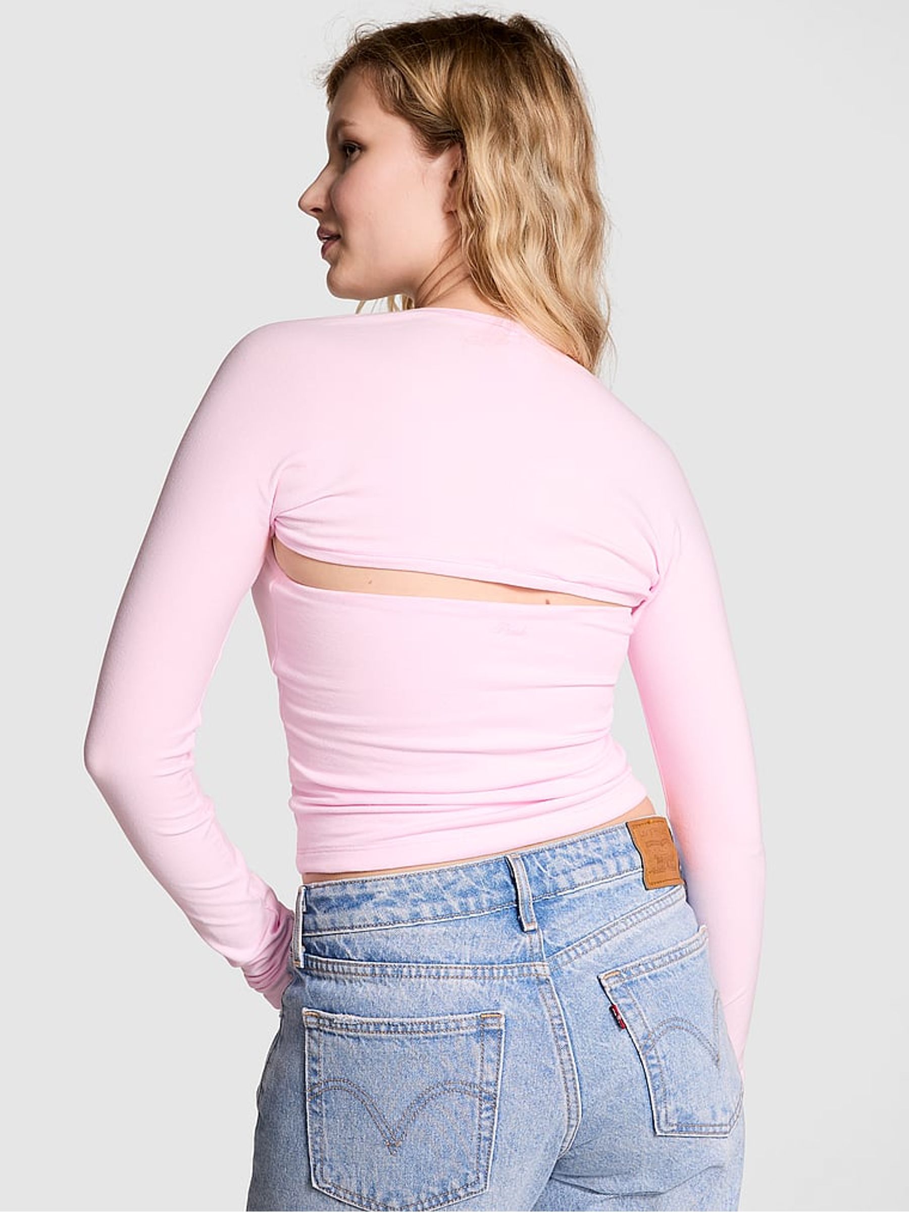 Pink Tulip Cotton Balero Long Sleeve T-Shirt - Image 2 of 3
