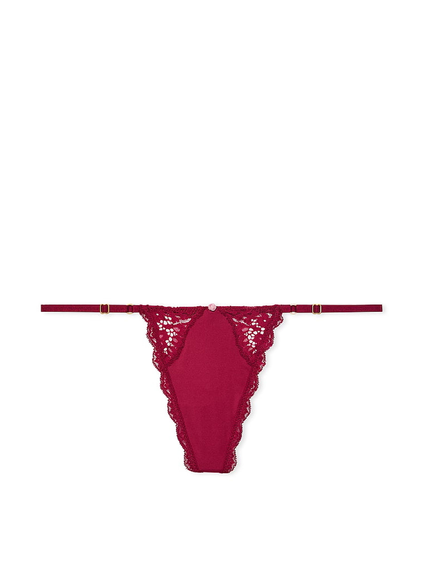 Campari Red Lace Trim G String Knickers - Image 4 of 4