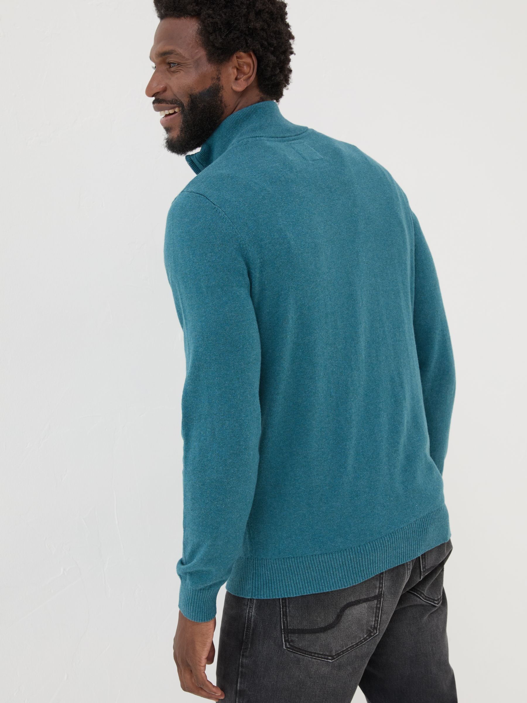 Rye Teal Blue Half-Neck Jumper - Image 2 of 5