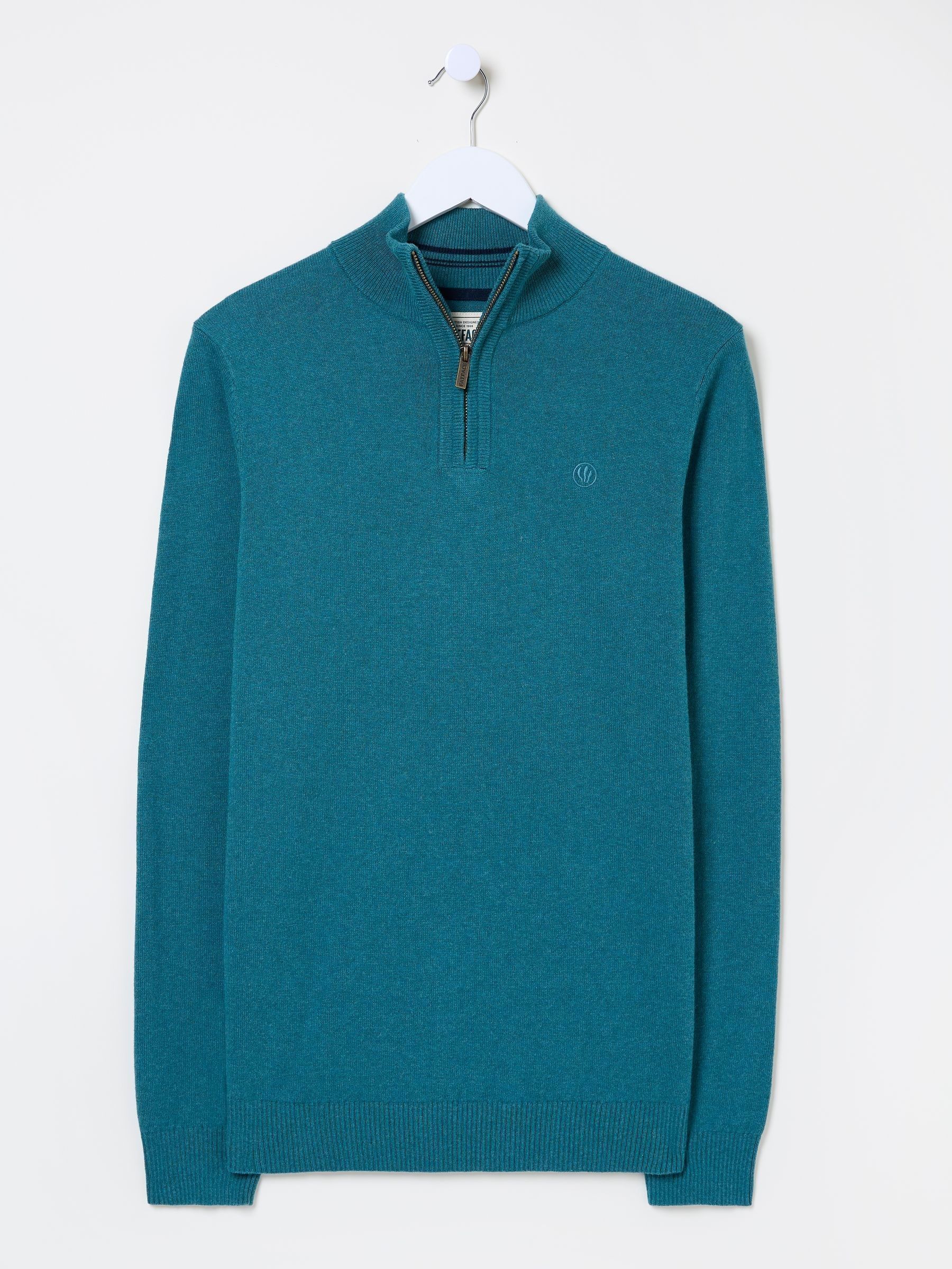 Rye Teal Blue Half-Neck Jumper - Image 5 of 5