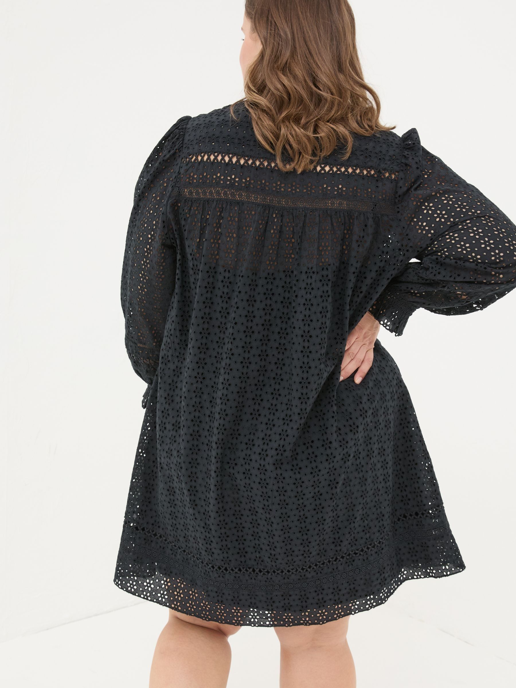 Black 100% Cotton Brody Detail Dress - Image 2 of 8