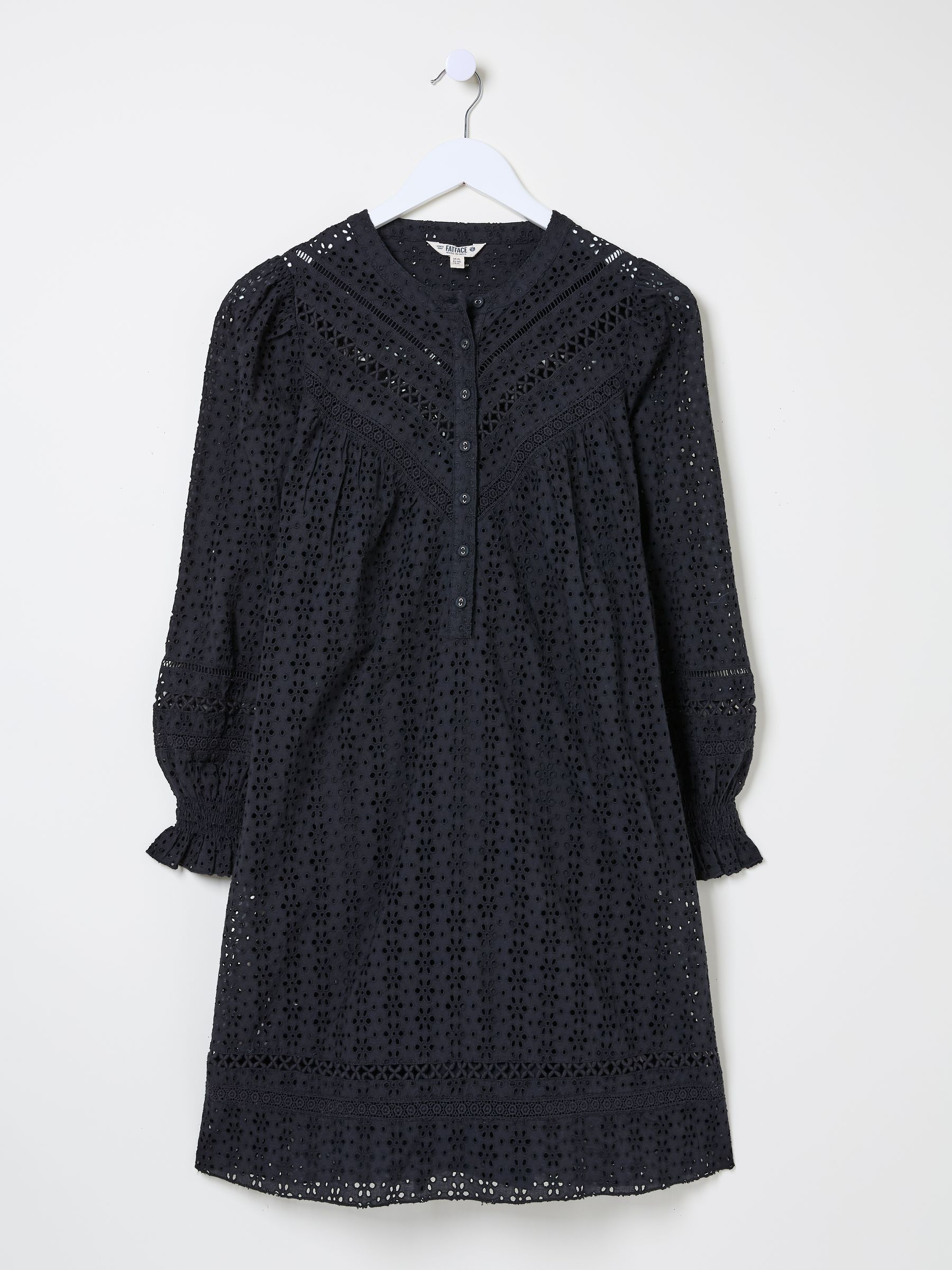 Black 100% Cotton Brody Detail Dress - Image 8 of 8