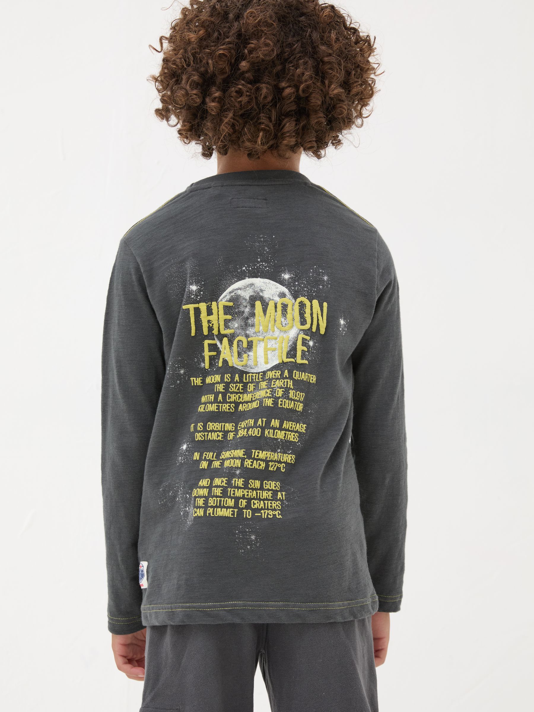 Charcoal Grey Dark Skies Moon Graphic T-Shirt - Image 2 of 5