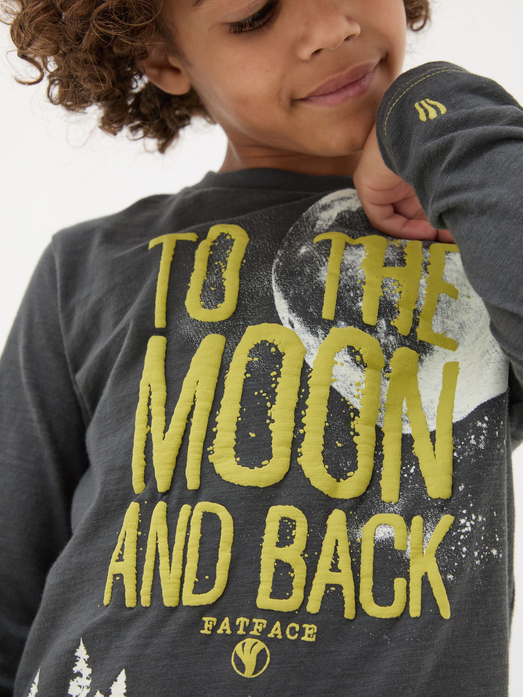 Charcoal Grey Dark Skies Moon Graphic T-Shirt - Image 3 of 5