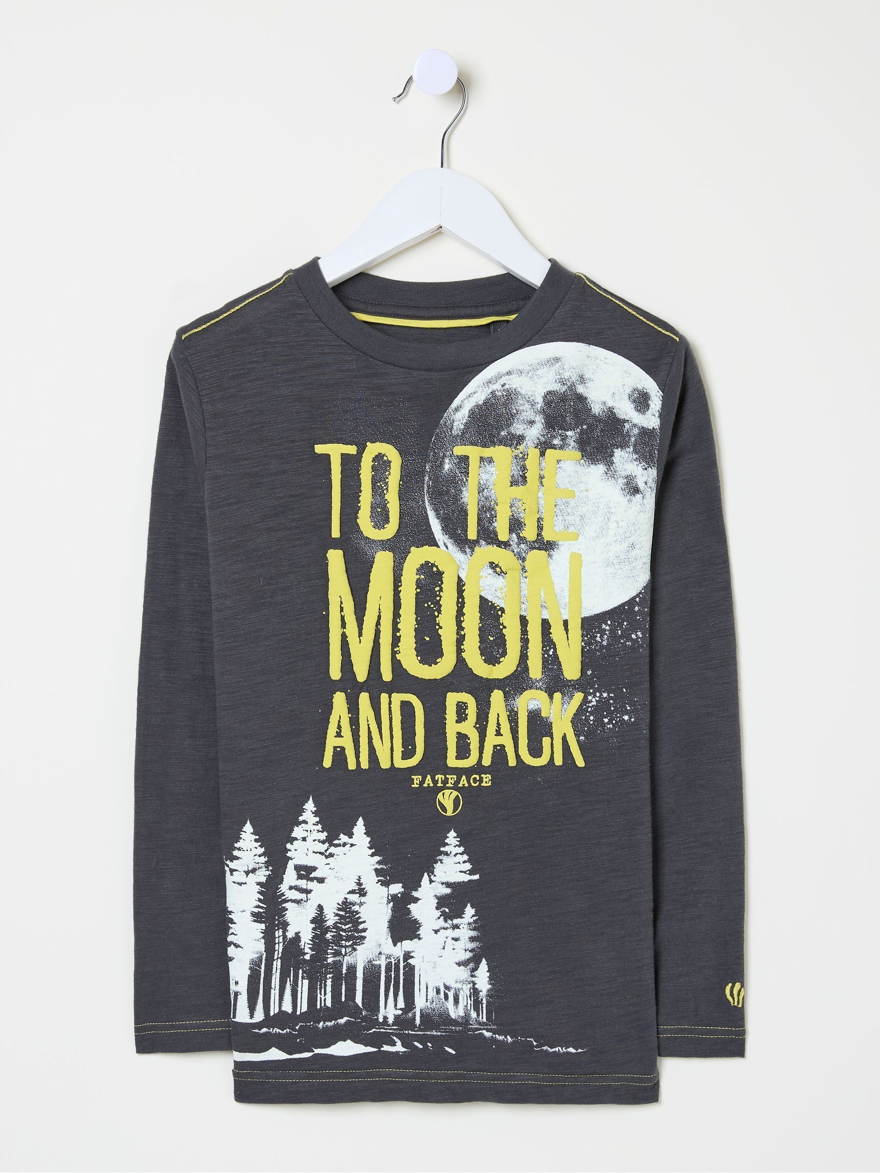 Charcoal Grey Dark Skies Moon Graphic T-Shirt - Image 4 of 5