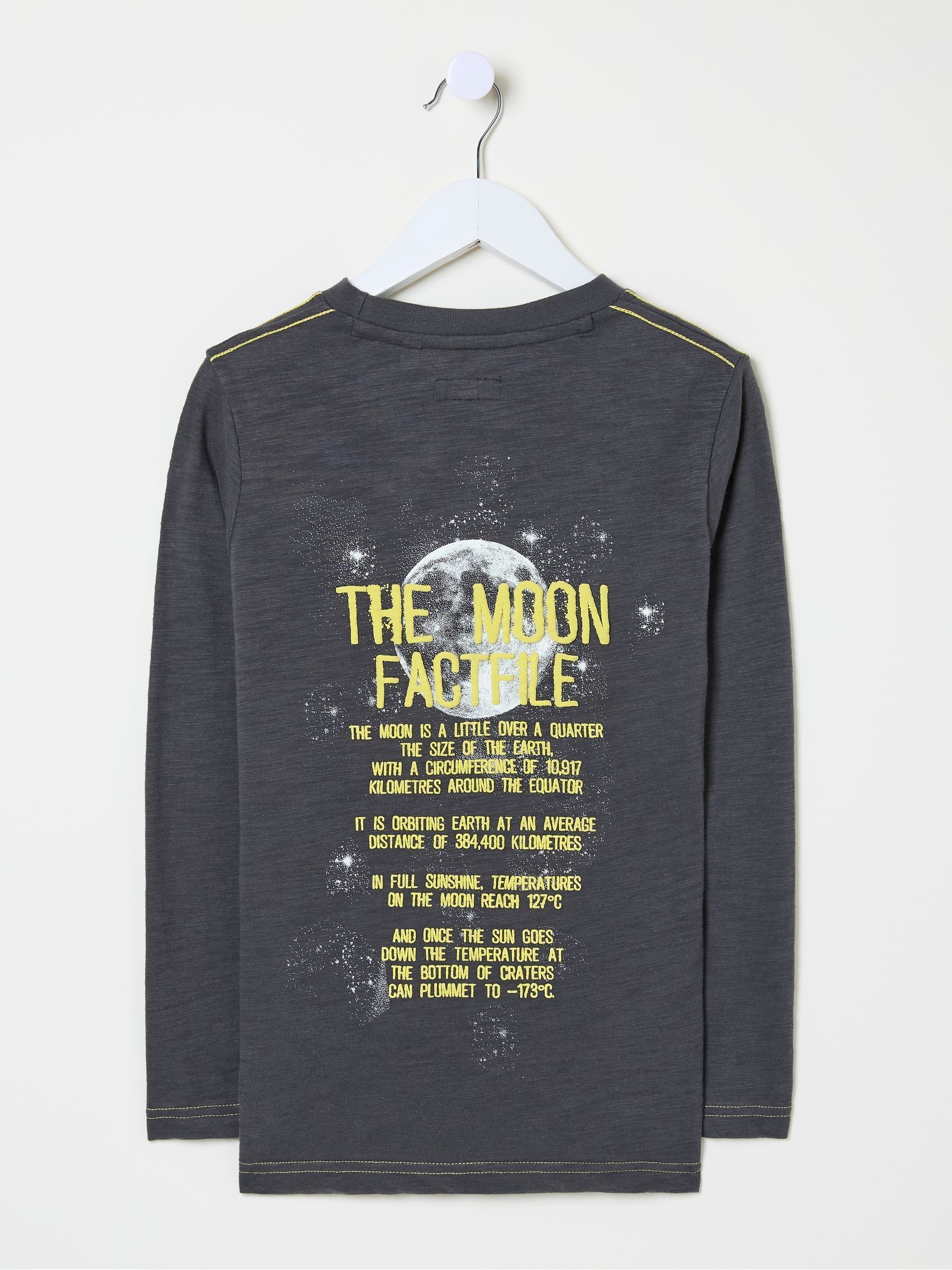 Charcoal Grey Dark Skies Moon Graphic T-Shirt - Image 5 of 5