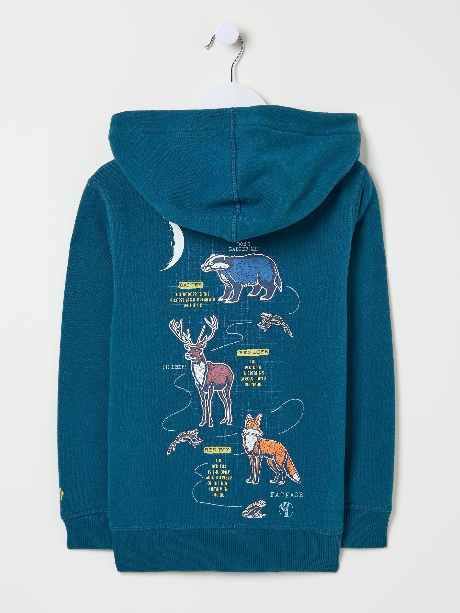 Teal Blue Dark Skies Animal Zip Through Hoodie - Image 5 of 5