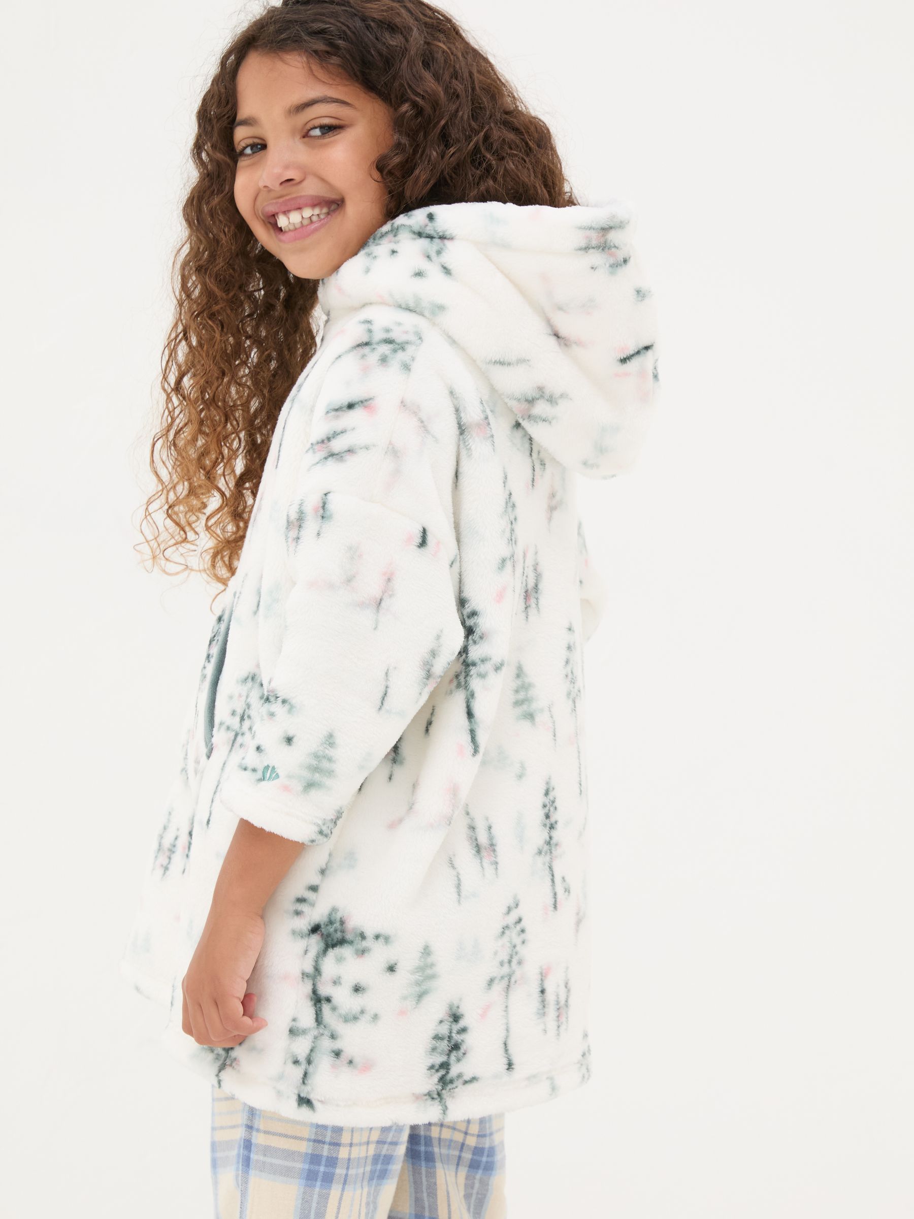 White Oversized Printed Fleece Hoodie - Image 4 of 4
