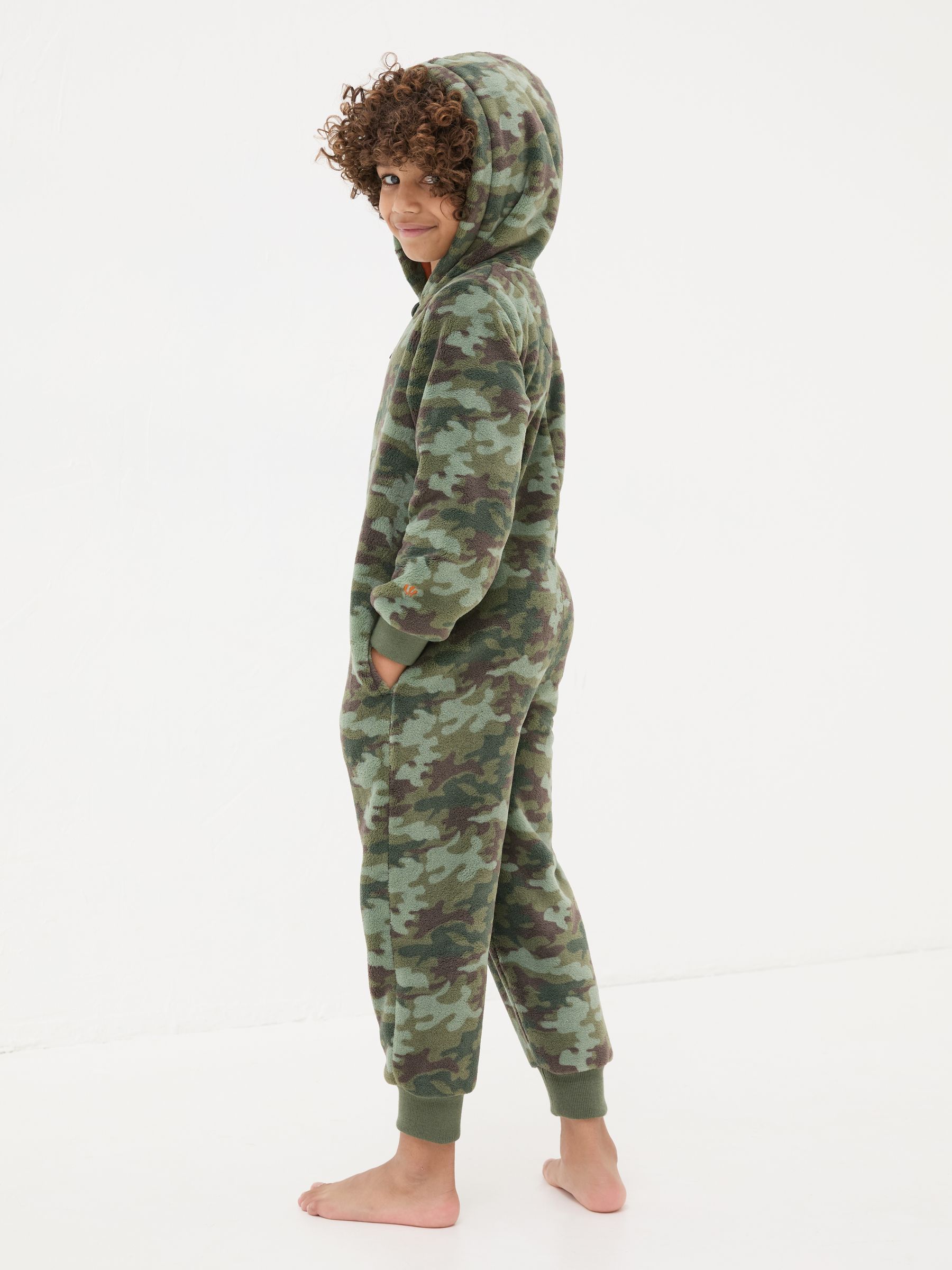 Khaki Green Camo Fleece All-In-One - Image 2 of 4