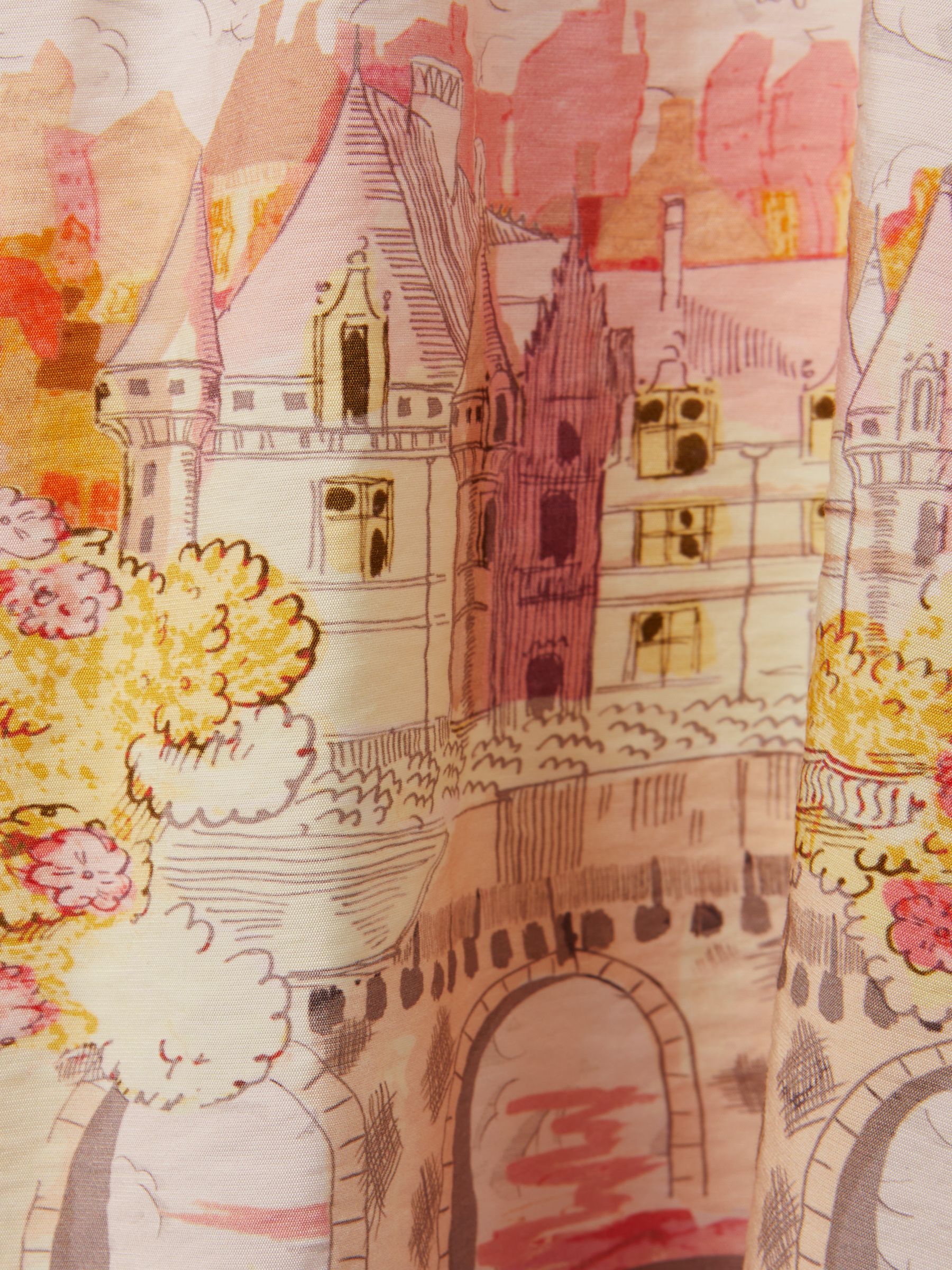 13-14 yrs Placement Print Flare Sleeve Dress in Pink Print - Image 4 of 4