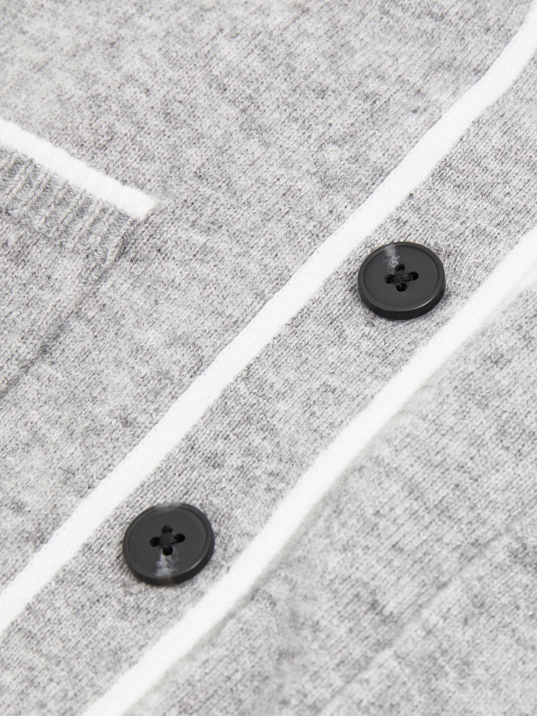 13-14 yrs Wool-Blend Stripe-Detail Cardigan With Cashmere in Grey - Image 4 of 4