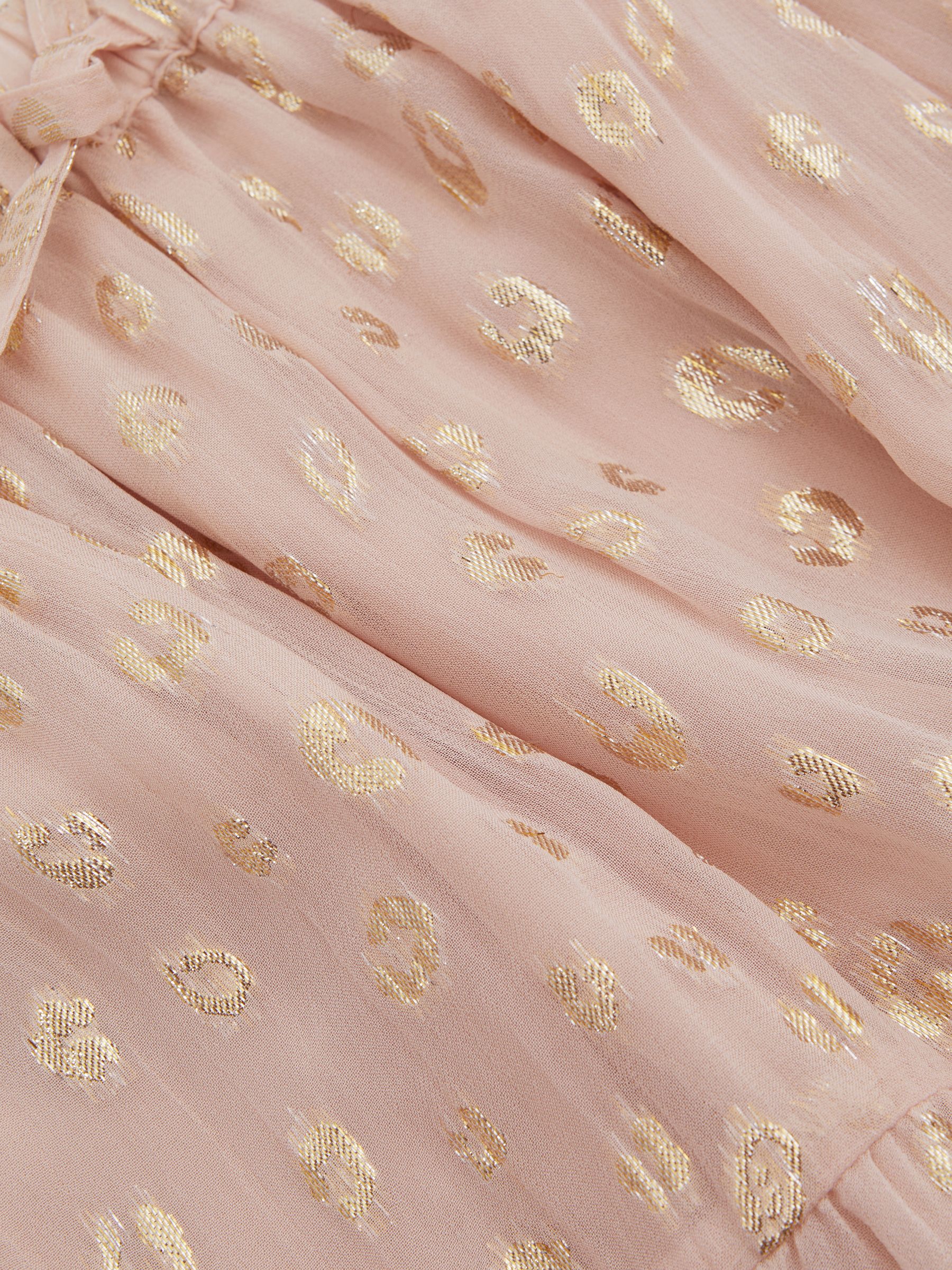 4-9 yrs Metallic Print Flounced Hem Skirt in Pink - Image 4 of 4