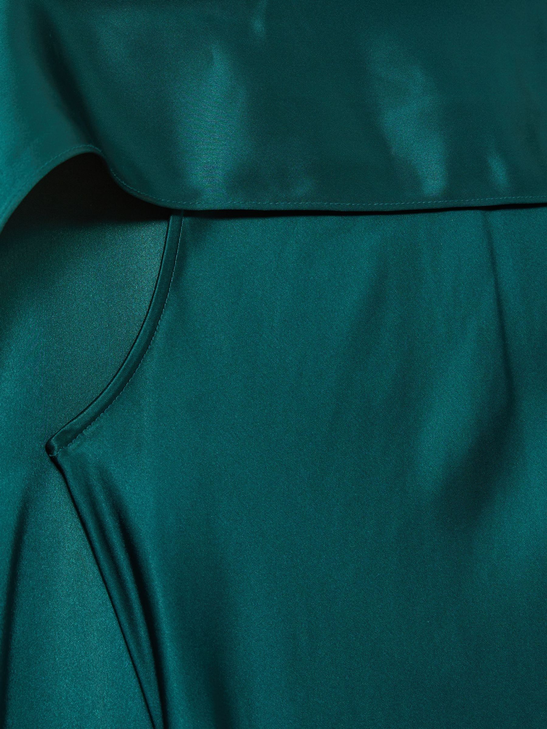 Satin Cape Dress in Teal - Image 6 of 6